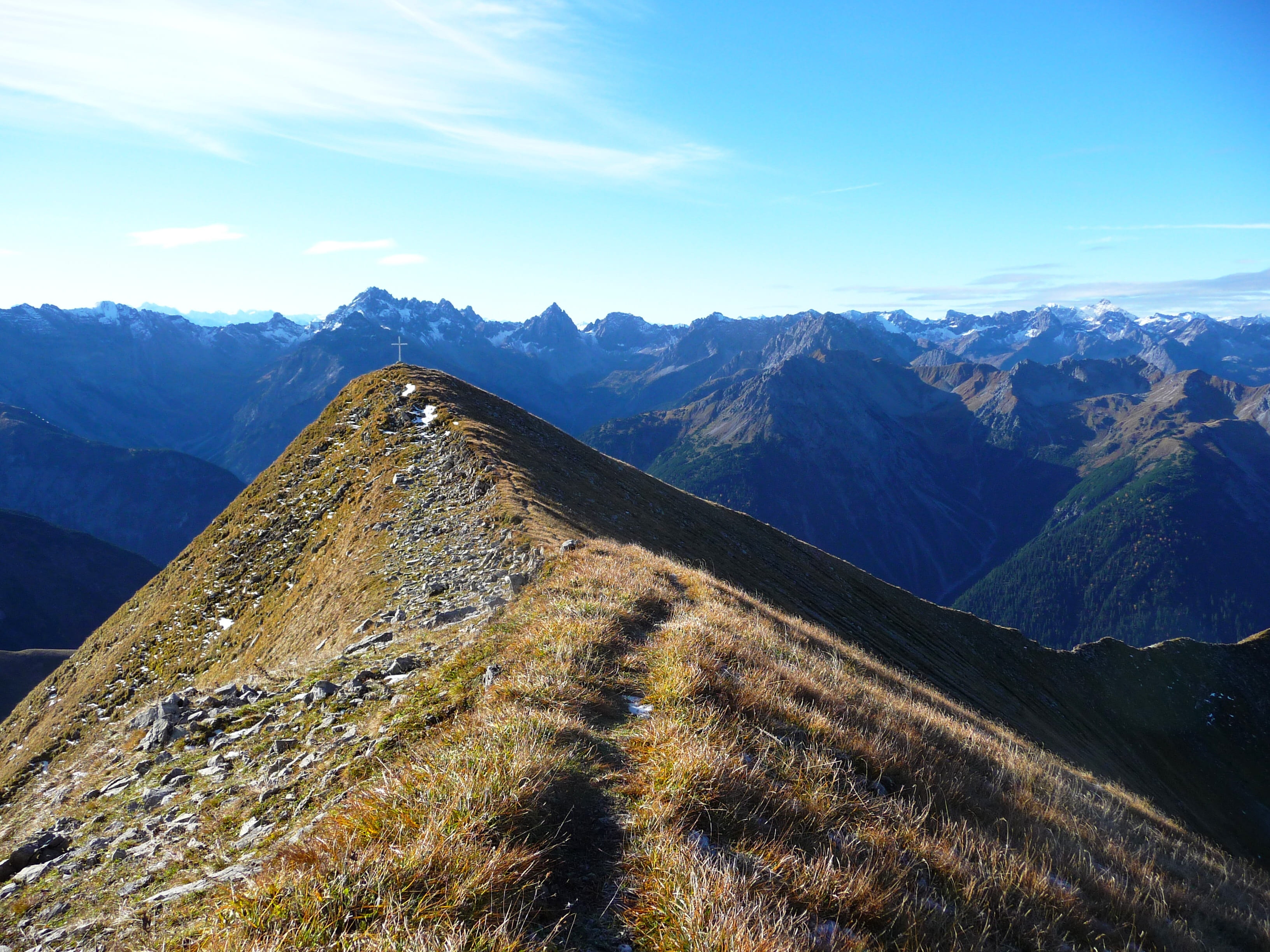 no people, mountain peak, idyllic, land, day, mountain, sky, 2K, remote, bschlaber kreuzspitze, mountain range, alps, non-urban scene, tranquil scene, HD Wallpaper