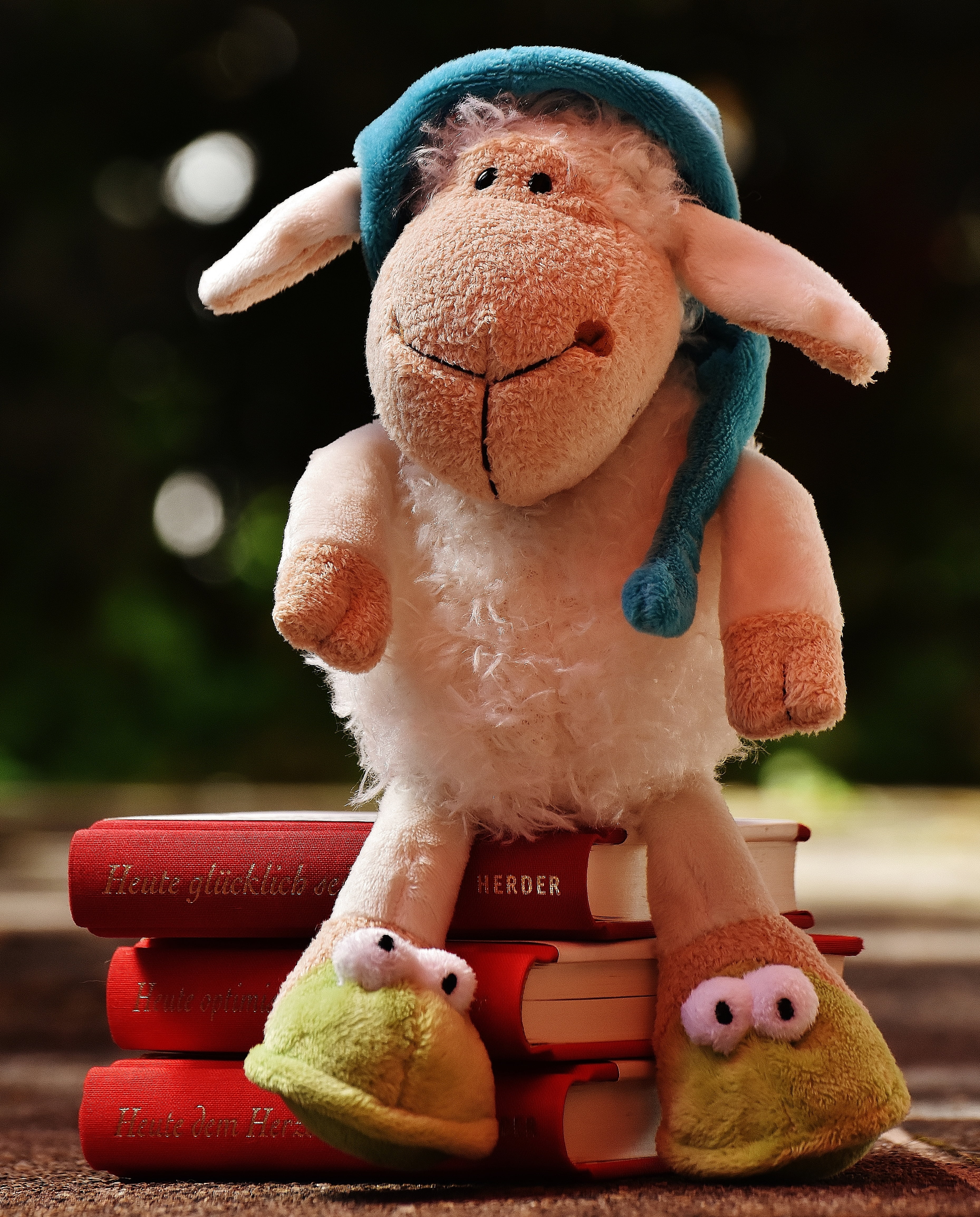 focus on foreground, stuffed toy, toy animal, indoors, cuddly, no people, craft, close-up, fluffy, softness, sweet, books, sleepyhead, read, human representation, Phone HD Wallpaper