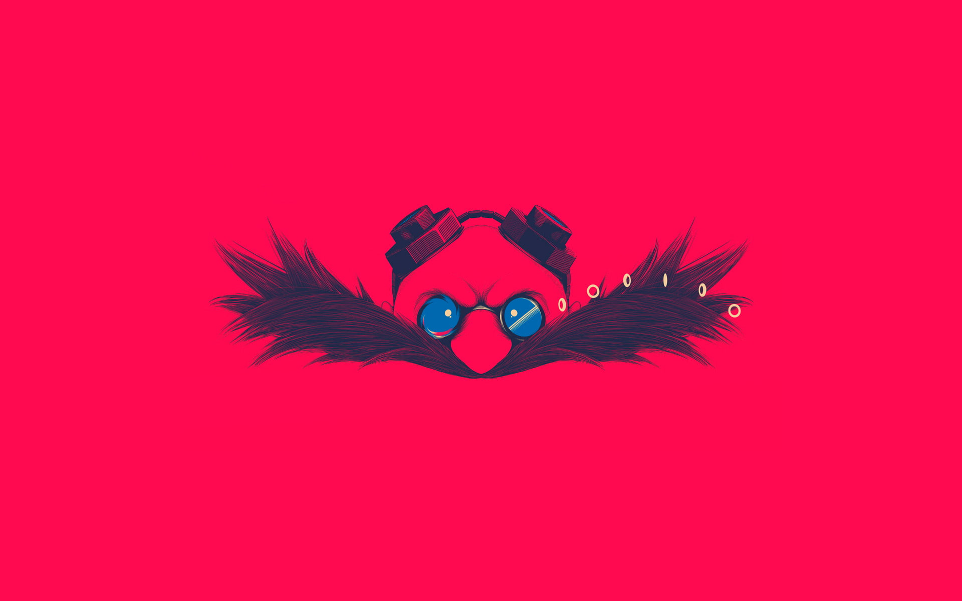 positive emotion, celebration, pink color, flower head, red background, 1080P, love, digital art dr_ robotnik doctor robotnik sonic the hedgehog minimalism red background, HD Wallpaper