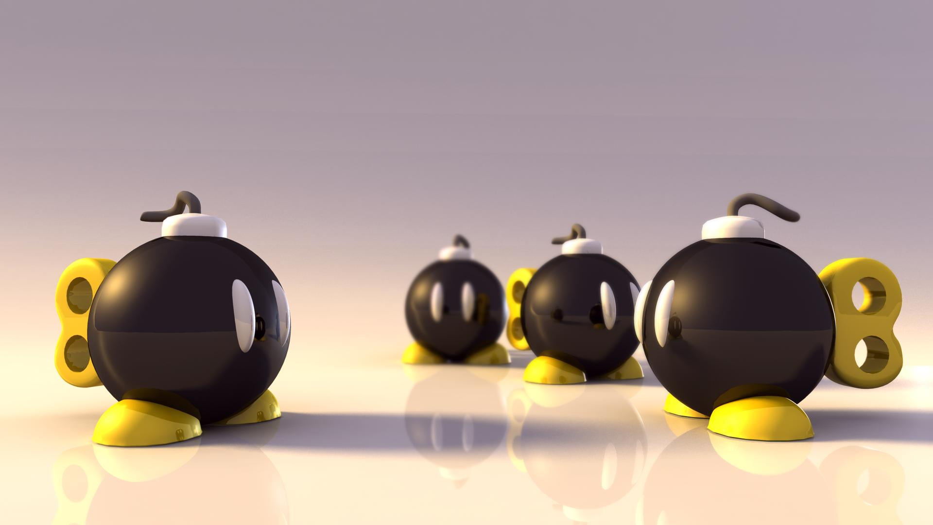 symbol, reflection, people, soccer, 1080P, yellow, competition, no people, ball, person, table, team, 3d, sky, ceramics, nature, human, silhouette, group of objects, HD Wallpaper
