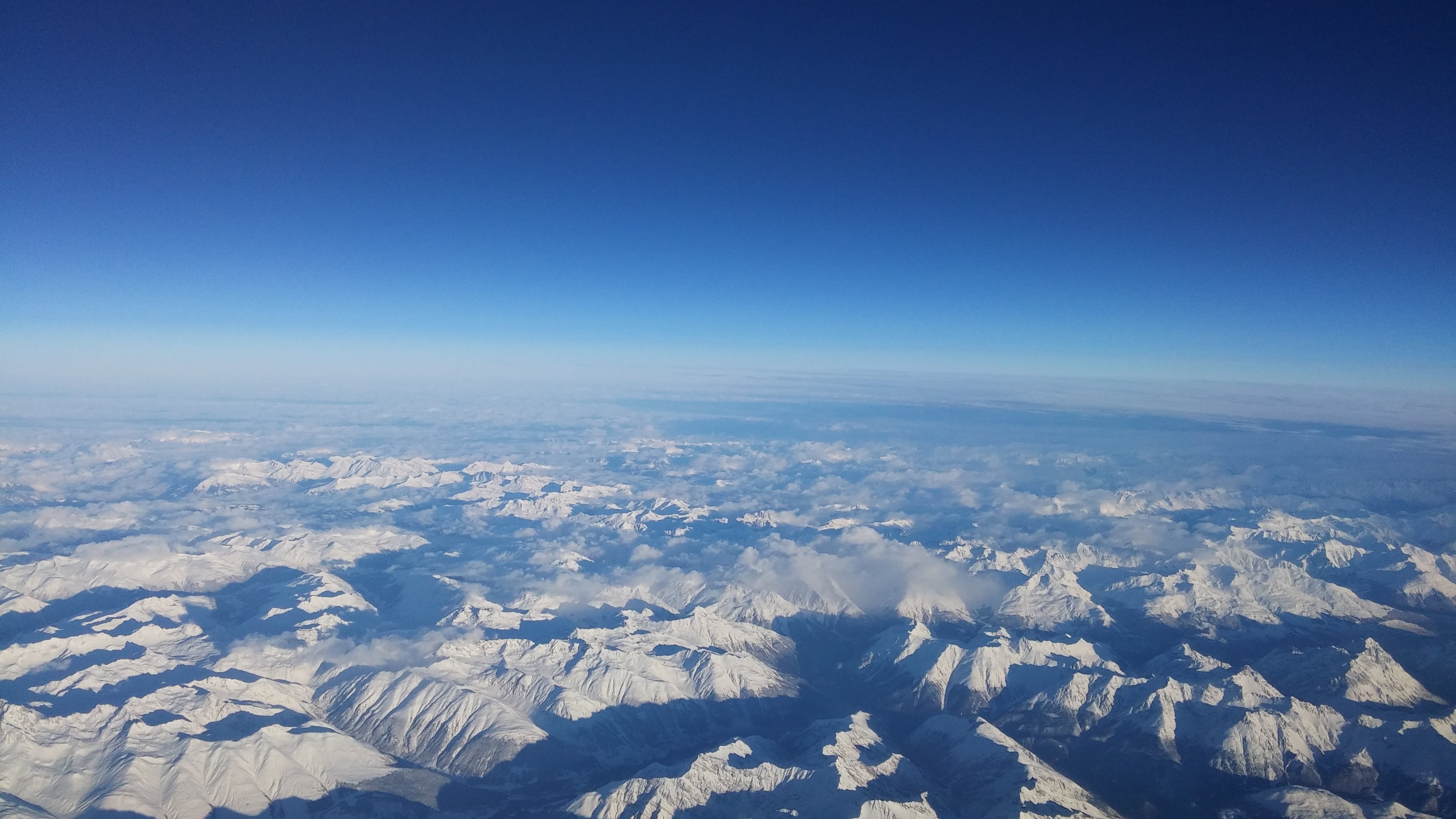s, cloudscape, no people, nature, winter, high Angle View, flight, transport, clouds, airplane, snow, clear sky, copy space, sky, scenics, scenics - nature, HD Wallpaper
