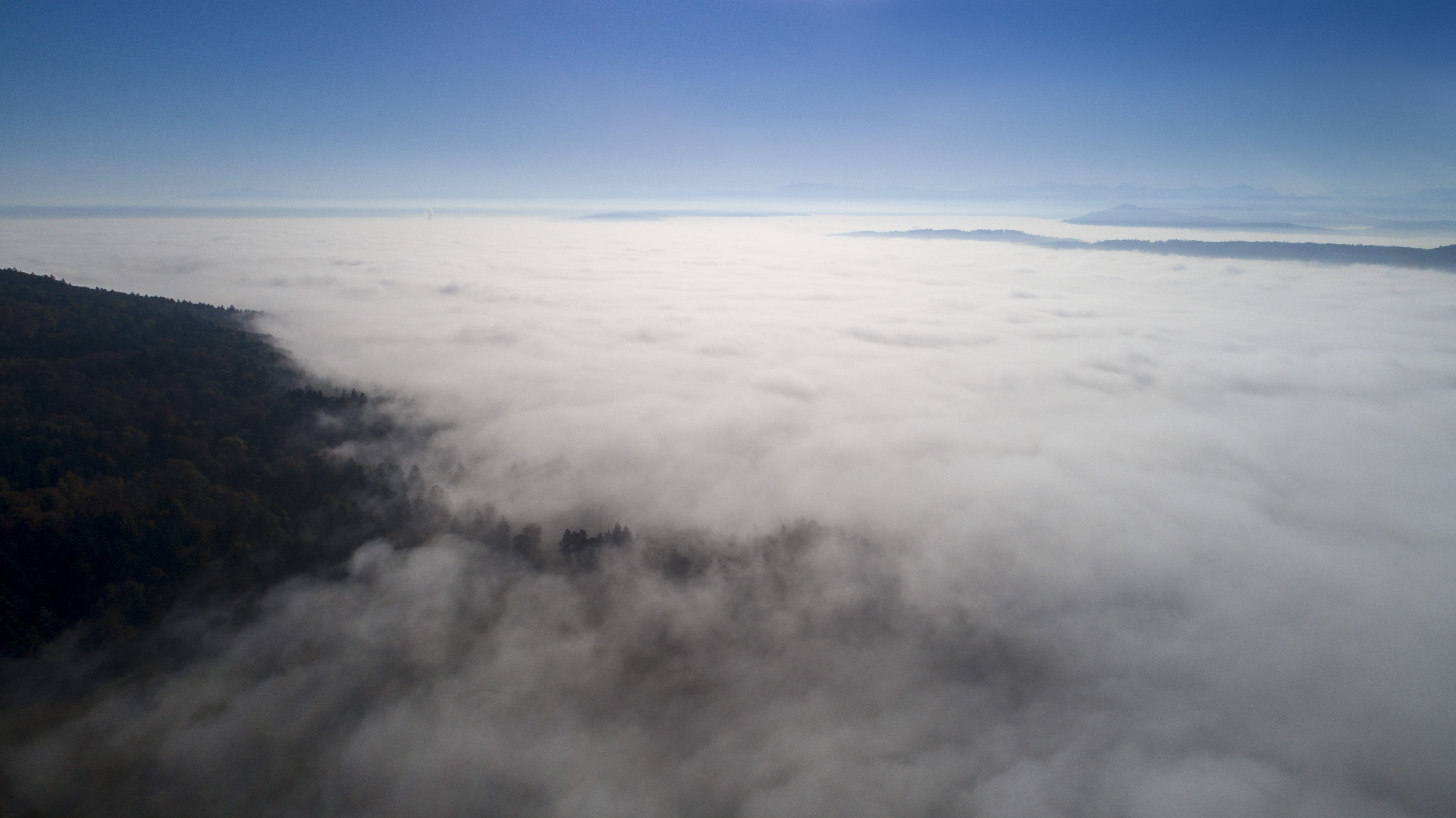 high up, landscape, 5K, fly, day, away, quadrocopter, aerial view, dusk, backgrounds, cloudy, no people, meteorology, scenics - nature, drone, field, environment, HD Wallpaper
