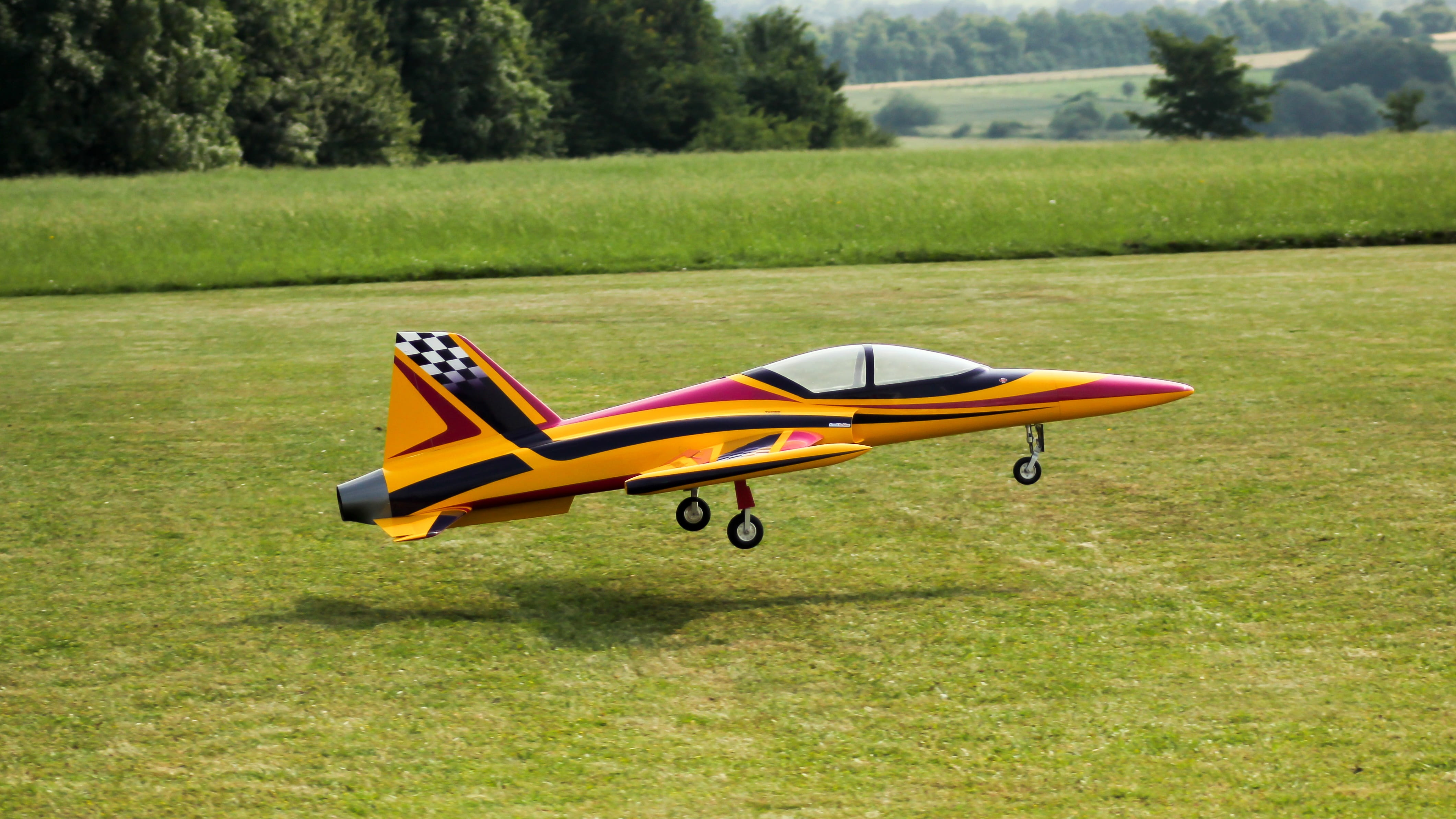 model airplane, Jet, nature, land, transportation, growth, Flight, outdoors, jet, park, single object, Turbine, tree, turbine, green color, absence, model flight, HD Wallpaper