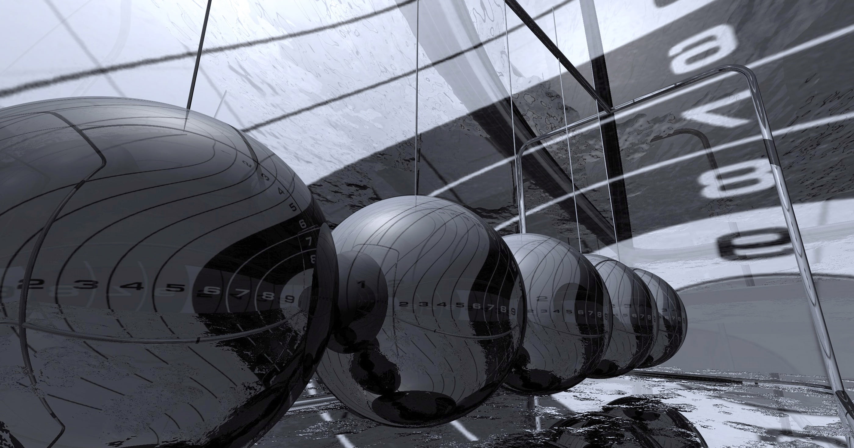 3d, air vehicle, geometric shape, day, 3d visualization, transportation, outdoors, airplane, black, graphic, tire, design, chrome, reflection, mode of transportation, HD Wallpaper