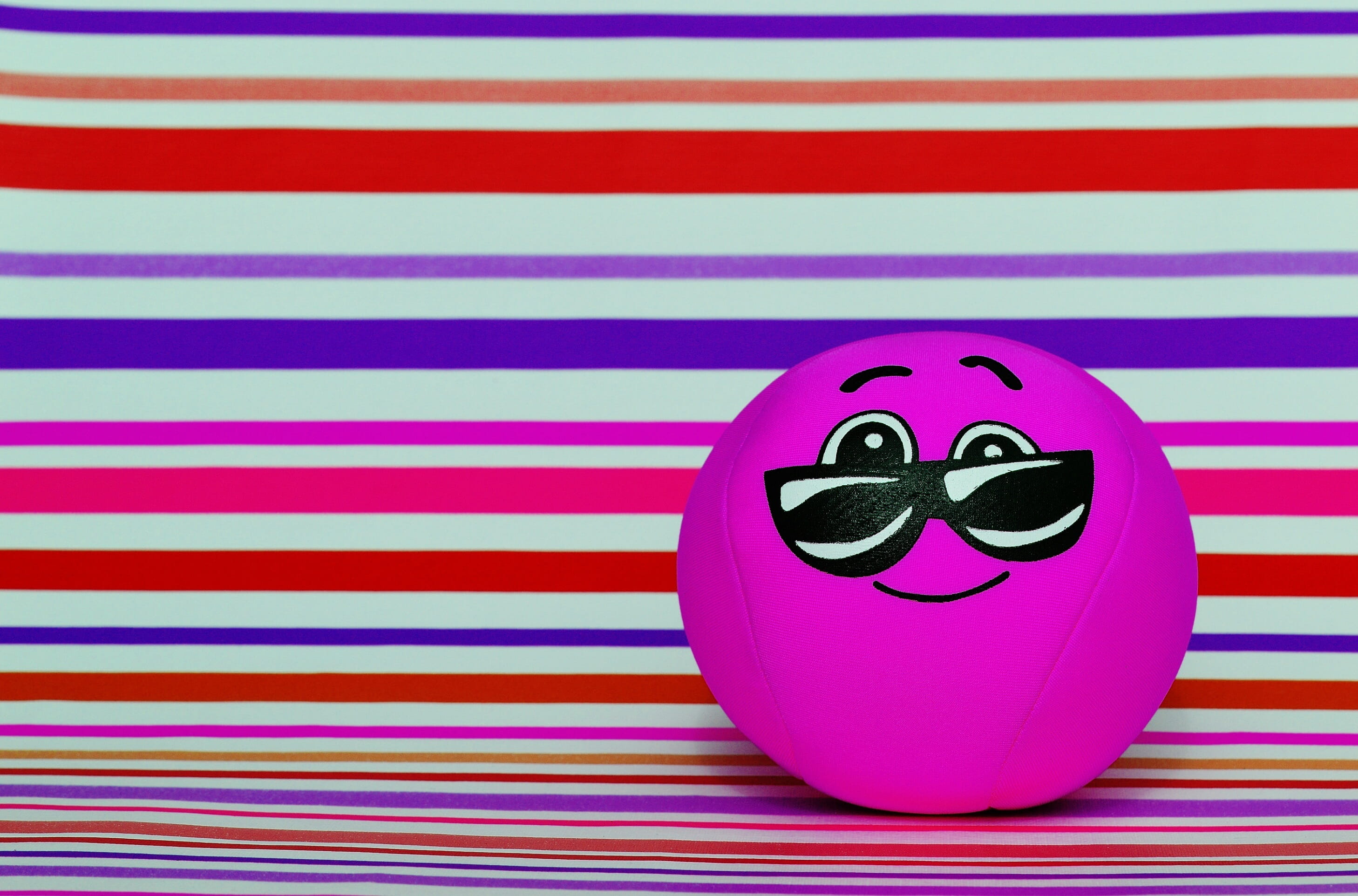 close-up, emotion, themselves, copy space, two objects, fun, sweet, cute, cool, indoors, purple, no people, funny, pattern, face, day, multi colored, 2K, HD Wallpaper