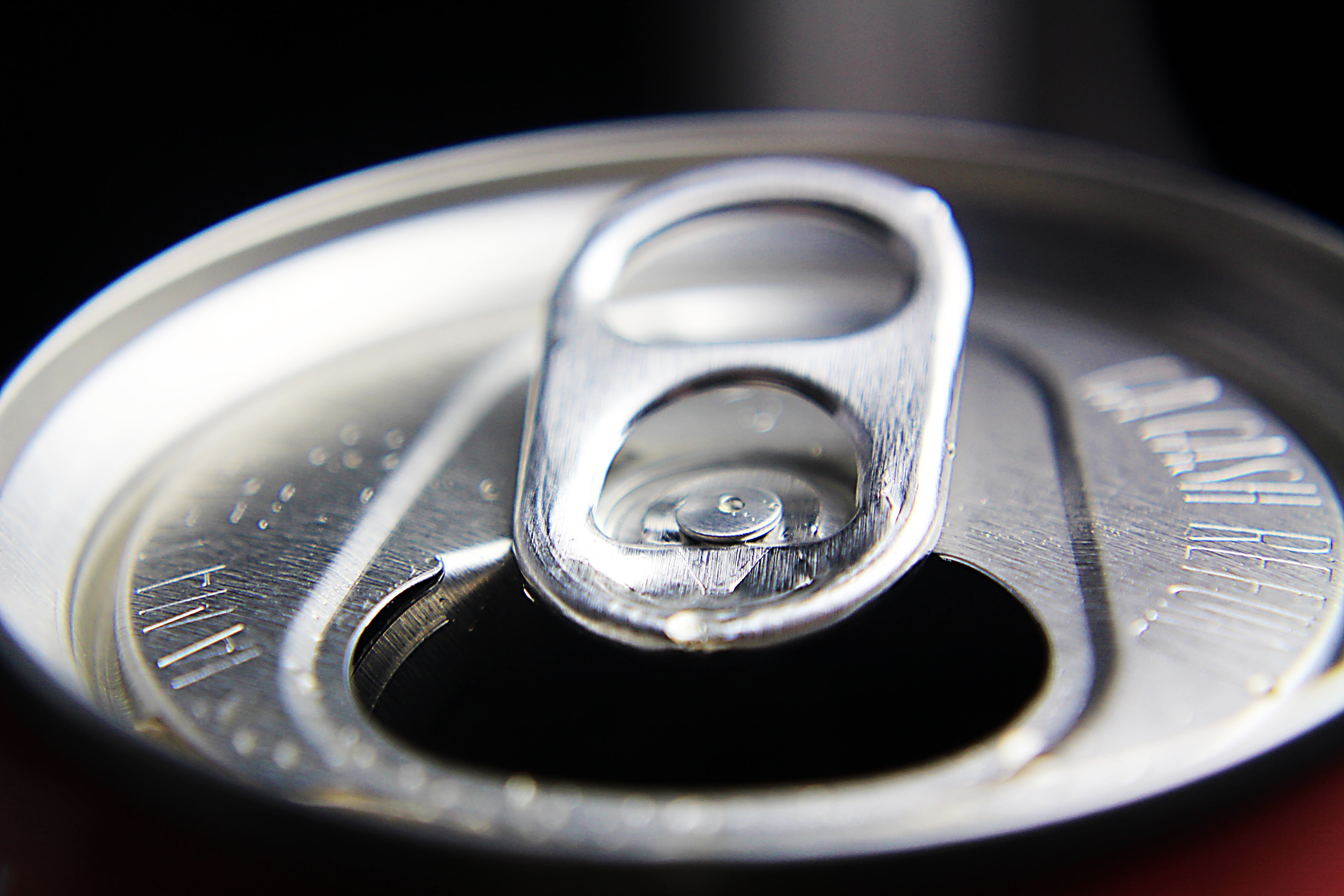 drop, studio shot, cola, food and drink, photography, refreshment, cold, shiny, close-up, aluminum, indoors, silver colored, 5K, black background, silver, HD Wallpaper