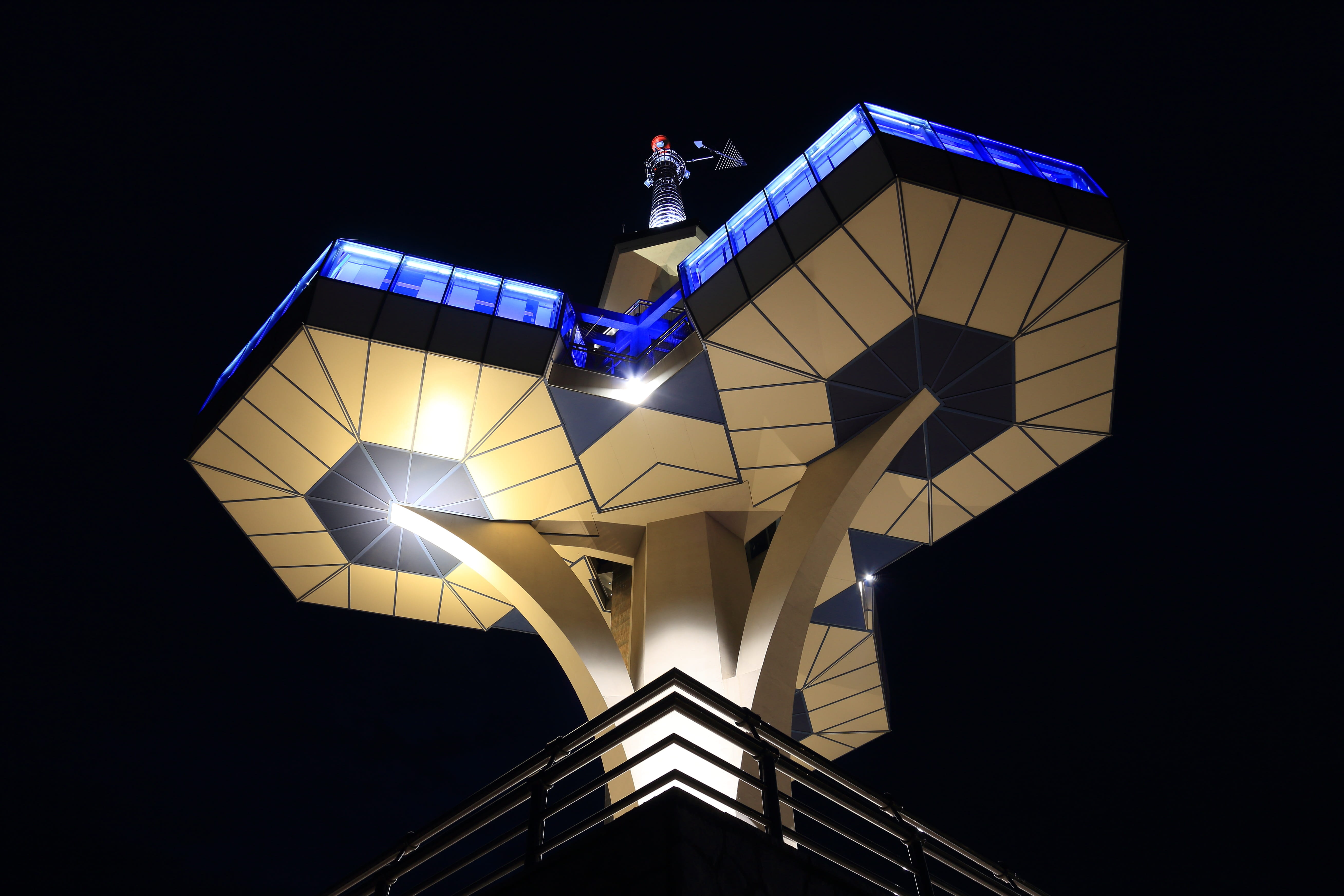 night, illuminated, star shape, copy space, shape, tower, low angle view, nature, lighting equipment, telecom, architecture, transmission, city, glowing, HD Wallpaper