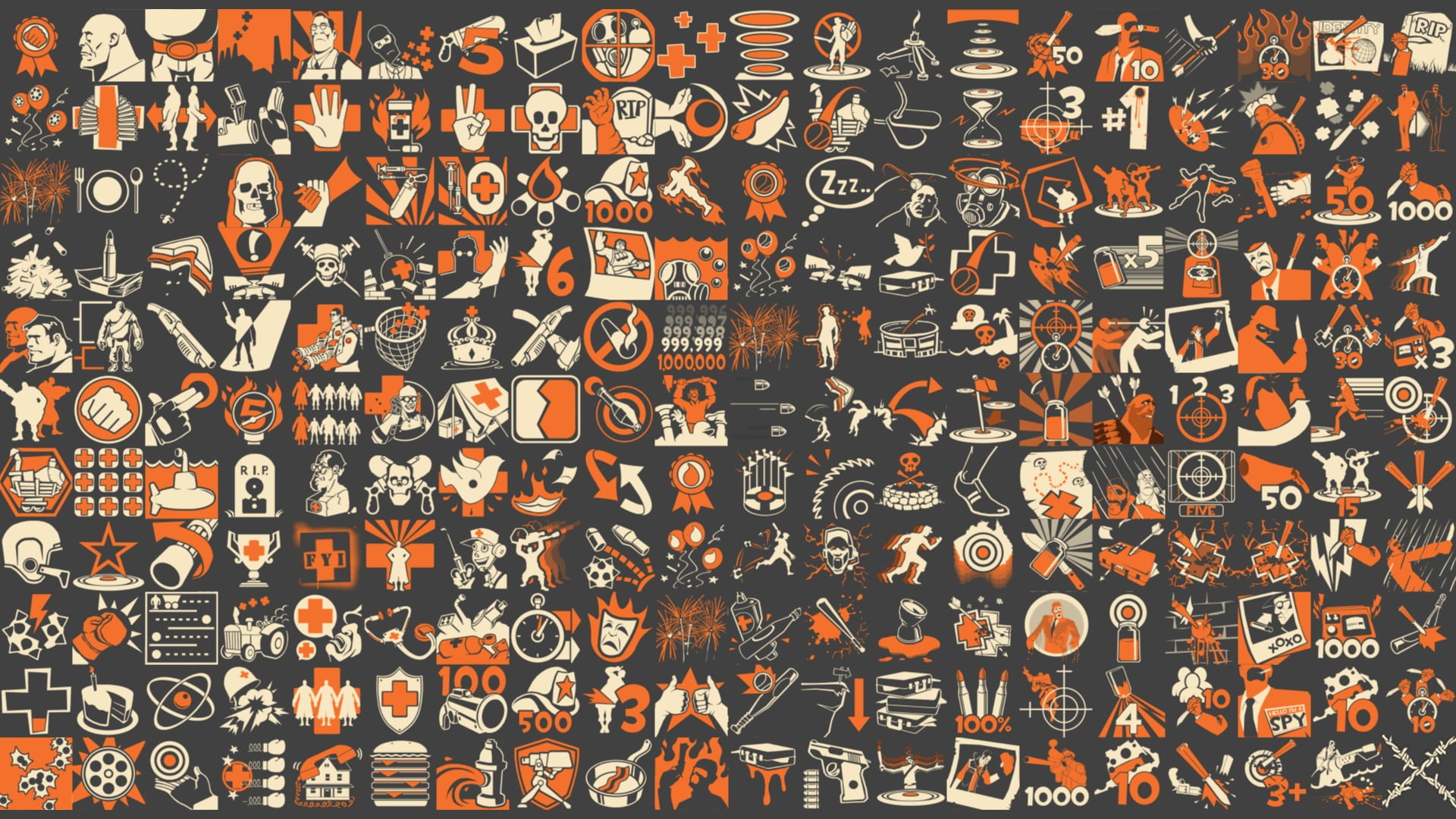 Team Fortress 2, Video Game Art, games art, Achievement Hunters, PC gaming, 1080P, icons, HD Wallpaper