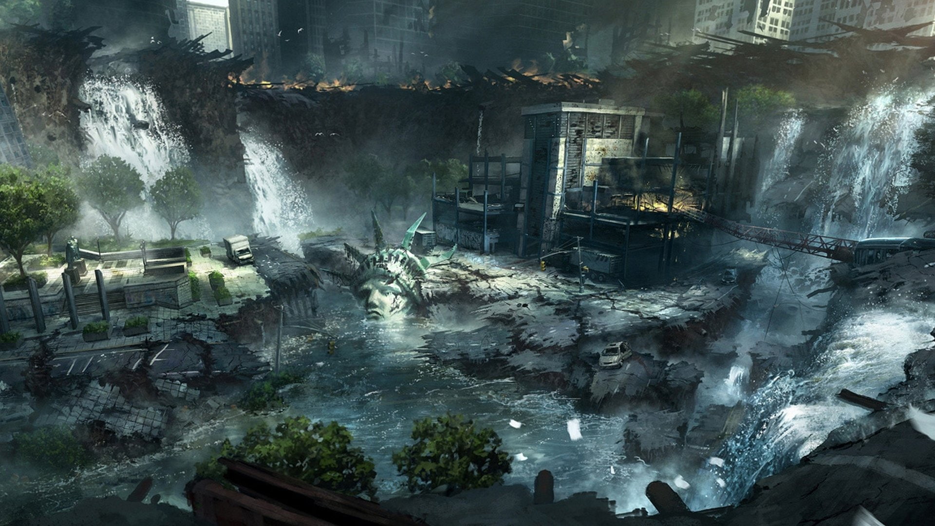  statue, Sci Fi, liberty, 1080P, Post Apocalyptic, HD Wallpaper