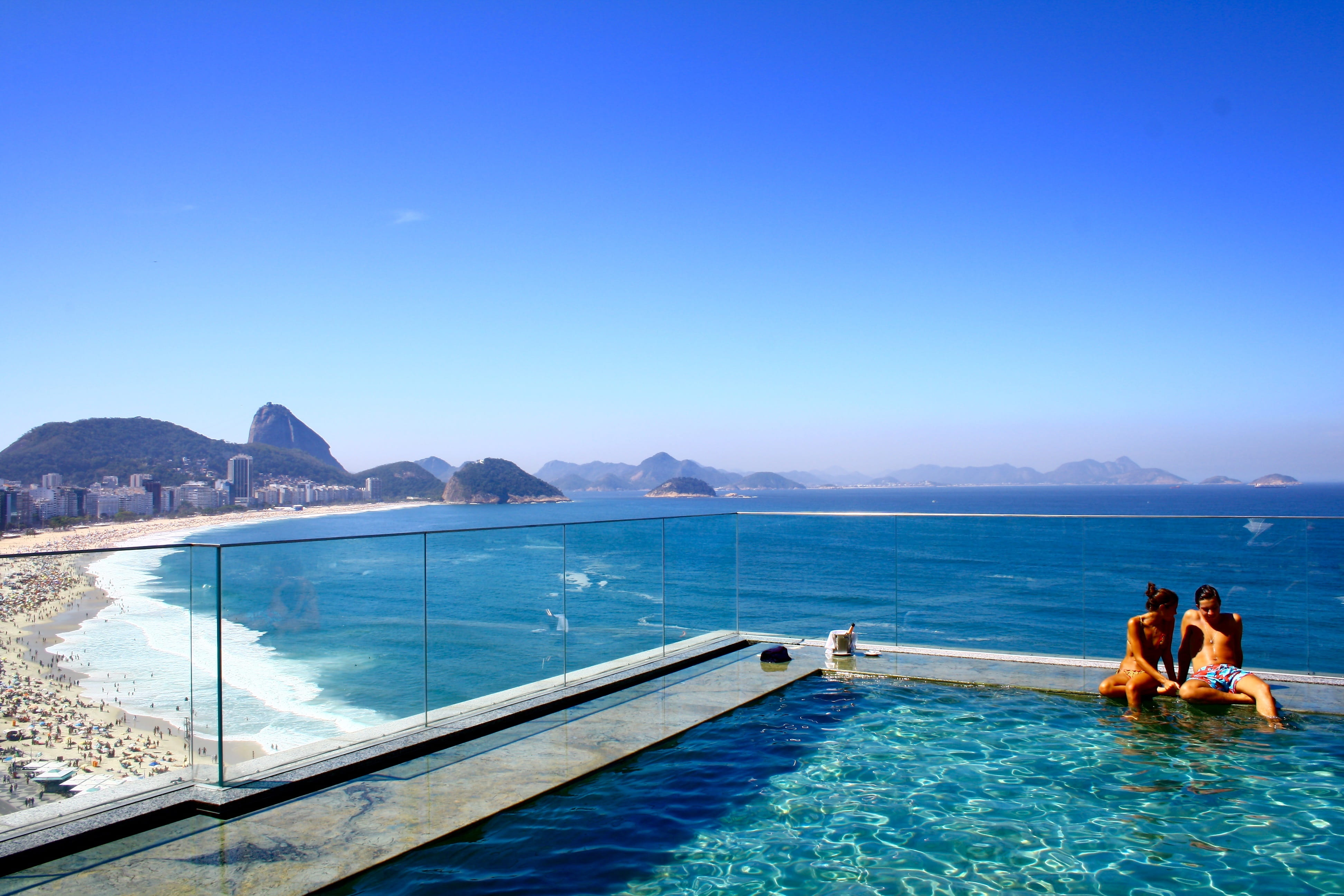 blue-sky, vacations, pool, togetherness, relaxation, near, love, two people, rise, swimming pool, scenics - nature, couple, leisure activity, shore, daytime, HD Wallpaper