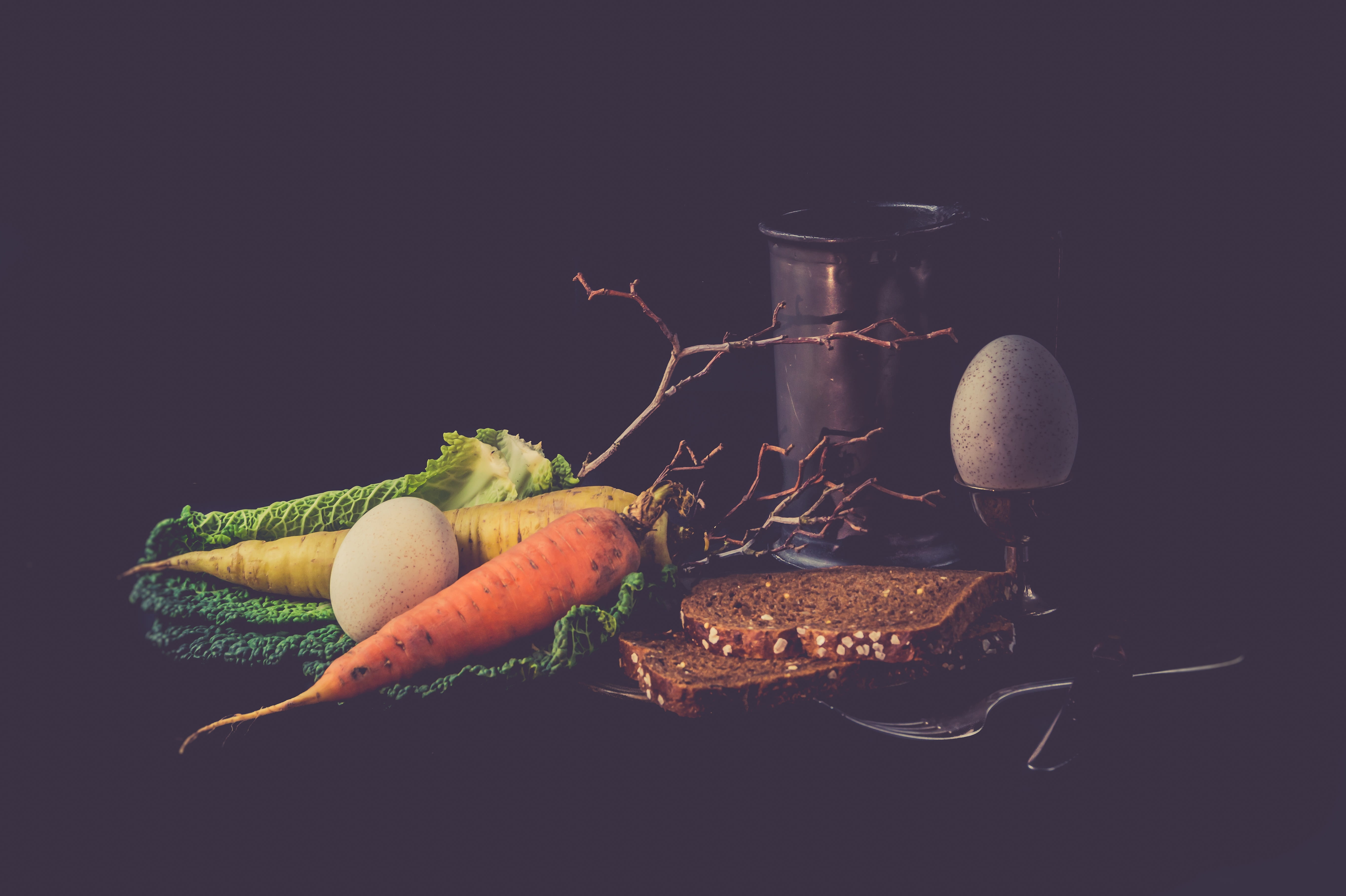studio shot, orange, breakfast, table, wellbeing, carrot, cabbage, vegetable, cut out, old, green, indoors, bread, close-up, healthy eating, carrots, root vegetable, HD Wallpaper