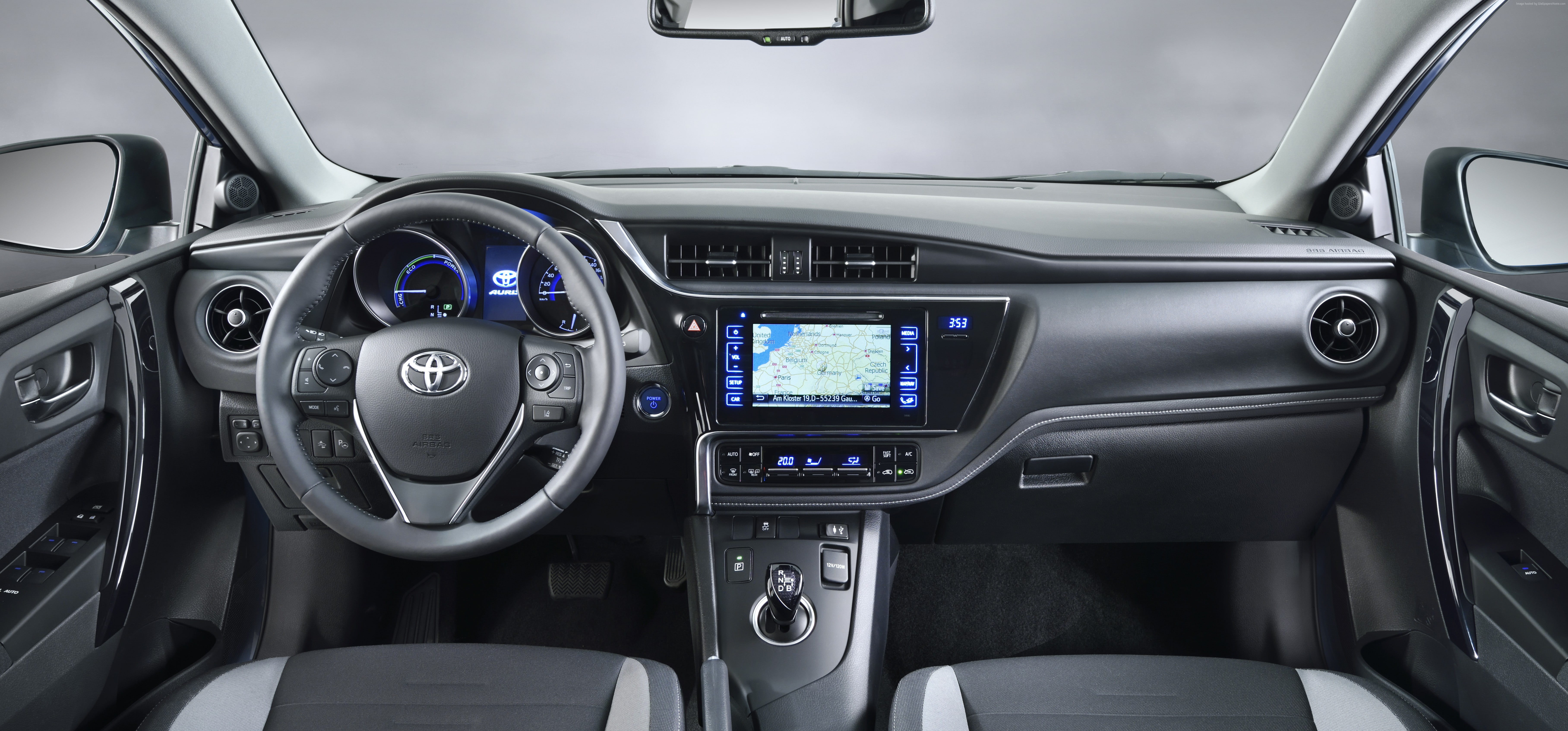 blue, hatchback, Toyota auris, interior., hybrid, 5K, HD Wallpaper