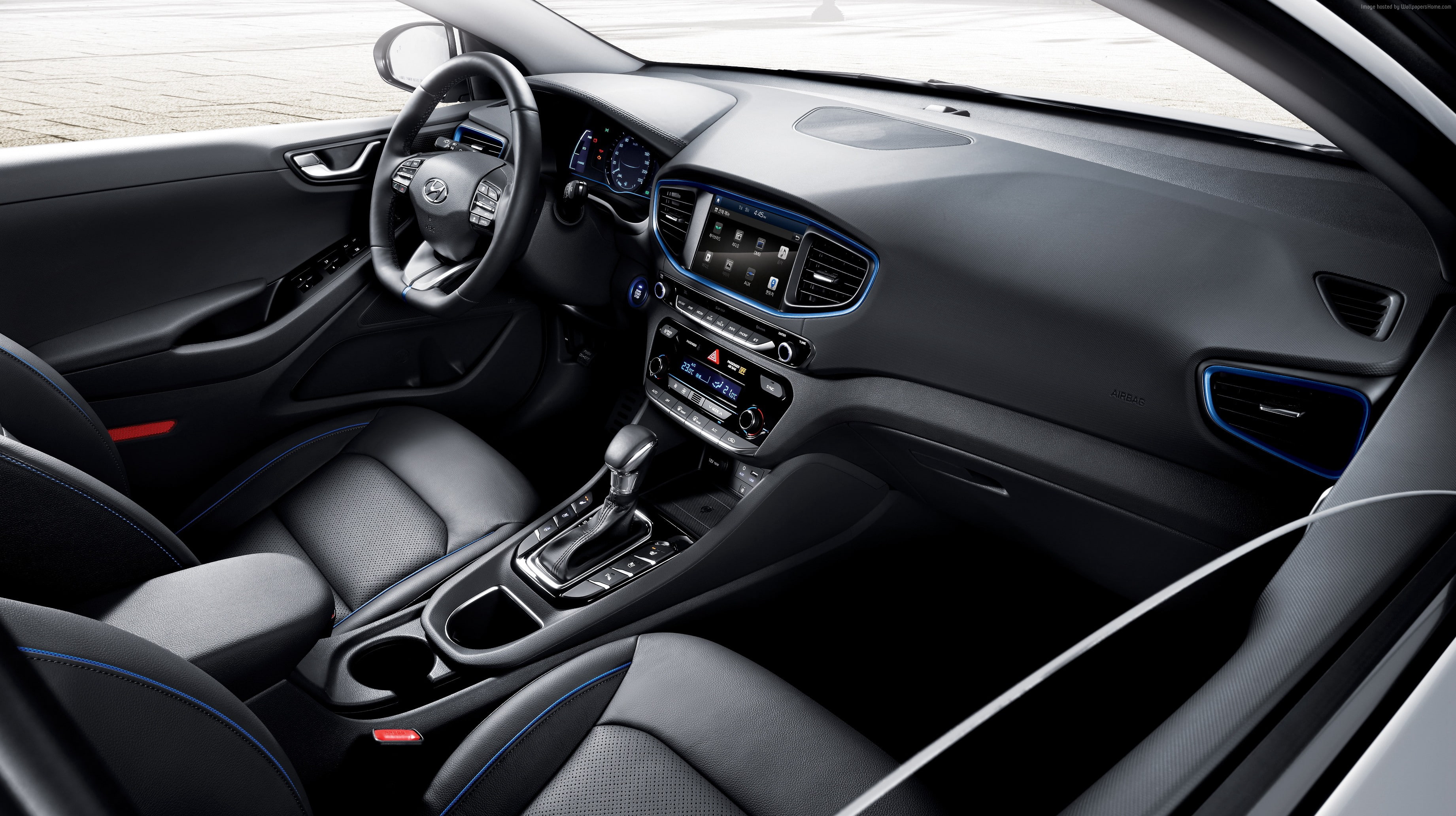 hybrid, 2K, Hyundai IONIQ, Electric Car, interior, HD Wallpaper