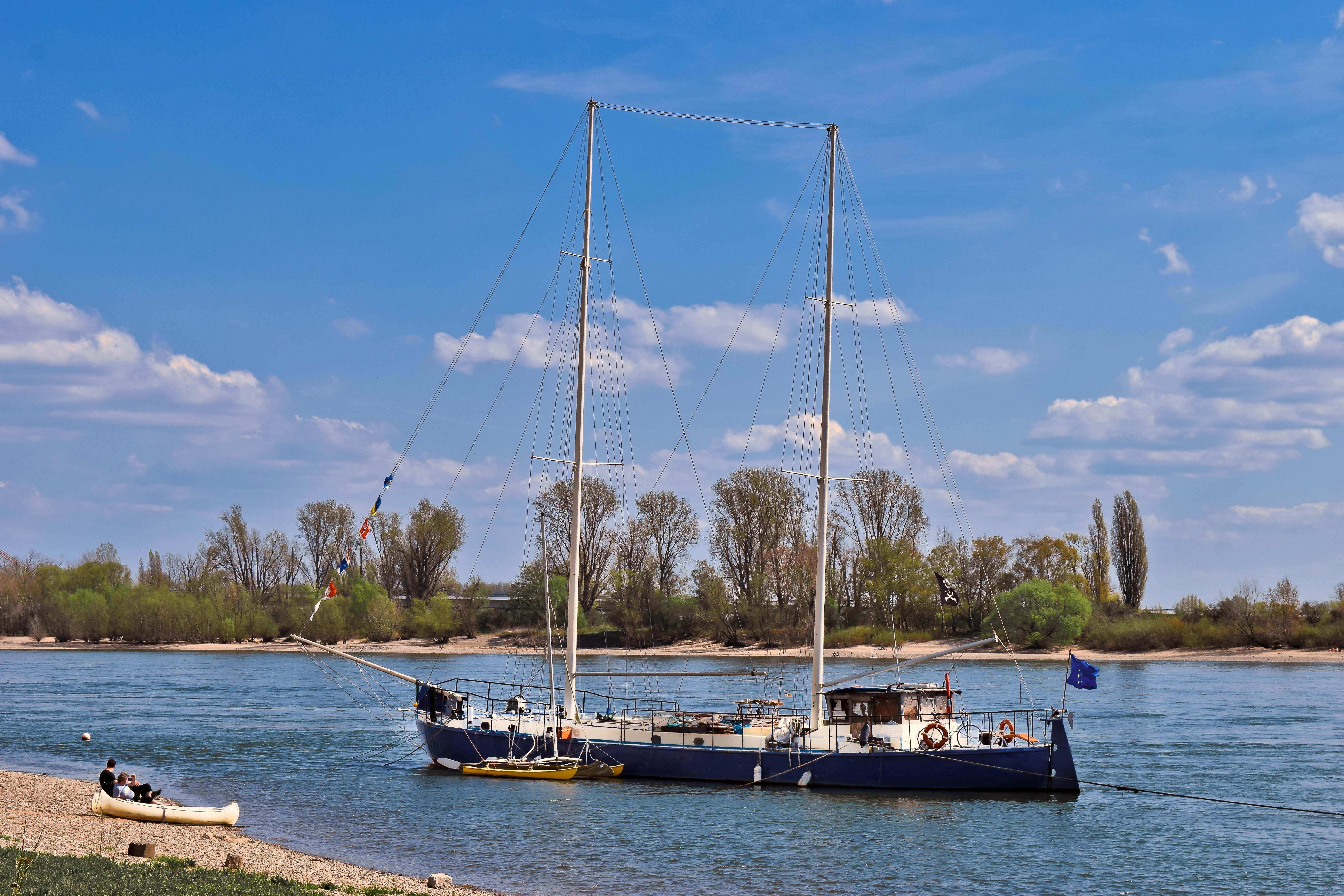 water, cloud - sky, river, rhine, landscape, scenics - nature, rhine river, dom, sky, blue, dream, sailing vessel, live, saver, no people, düsseldorf, waters, HD Wallpaper