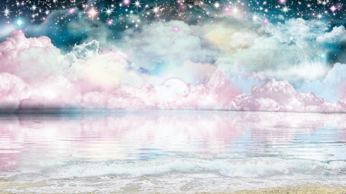 Sea, Cloud, Ocean, 720P, Artistic, Mauve, Nature, Stars, HD Wallpaper