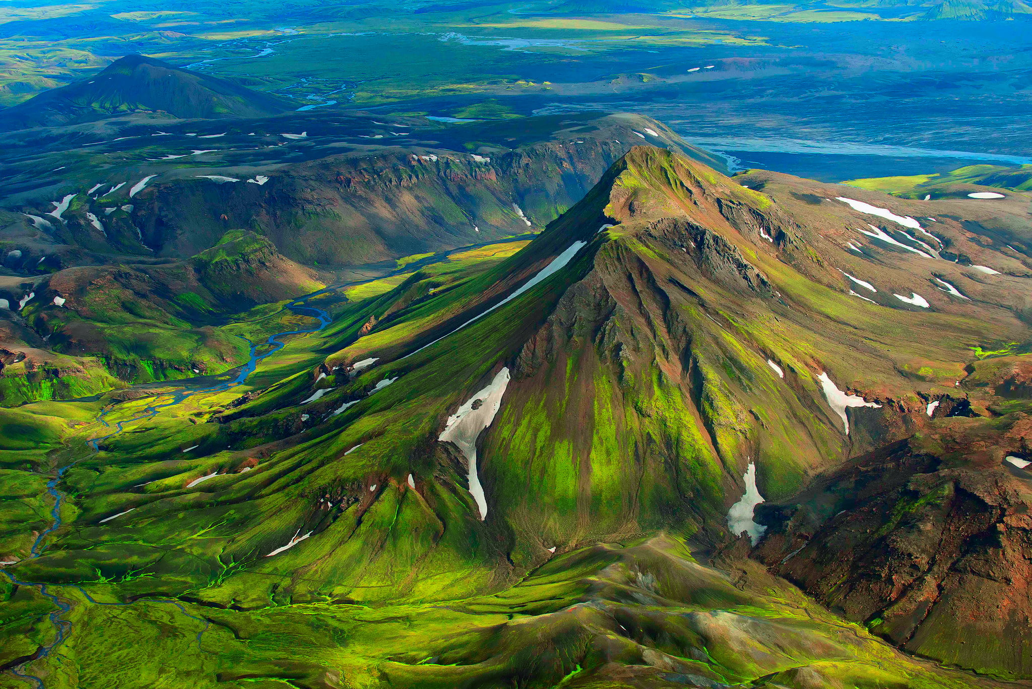 rural Scene, Iceland, covered, mountain Peak, scenics - nature, water, day, yellow, scenics, no people, castelluccio, mountains, geology, meadow, landscape, HD Wallpaper
