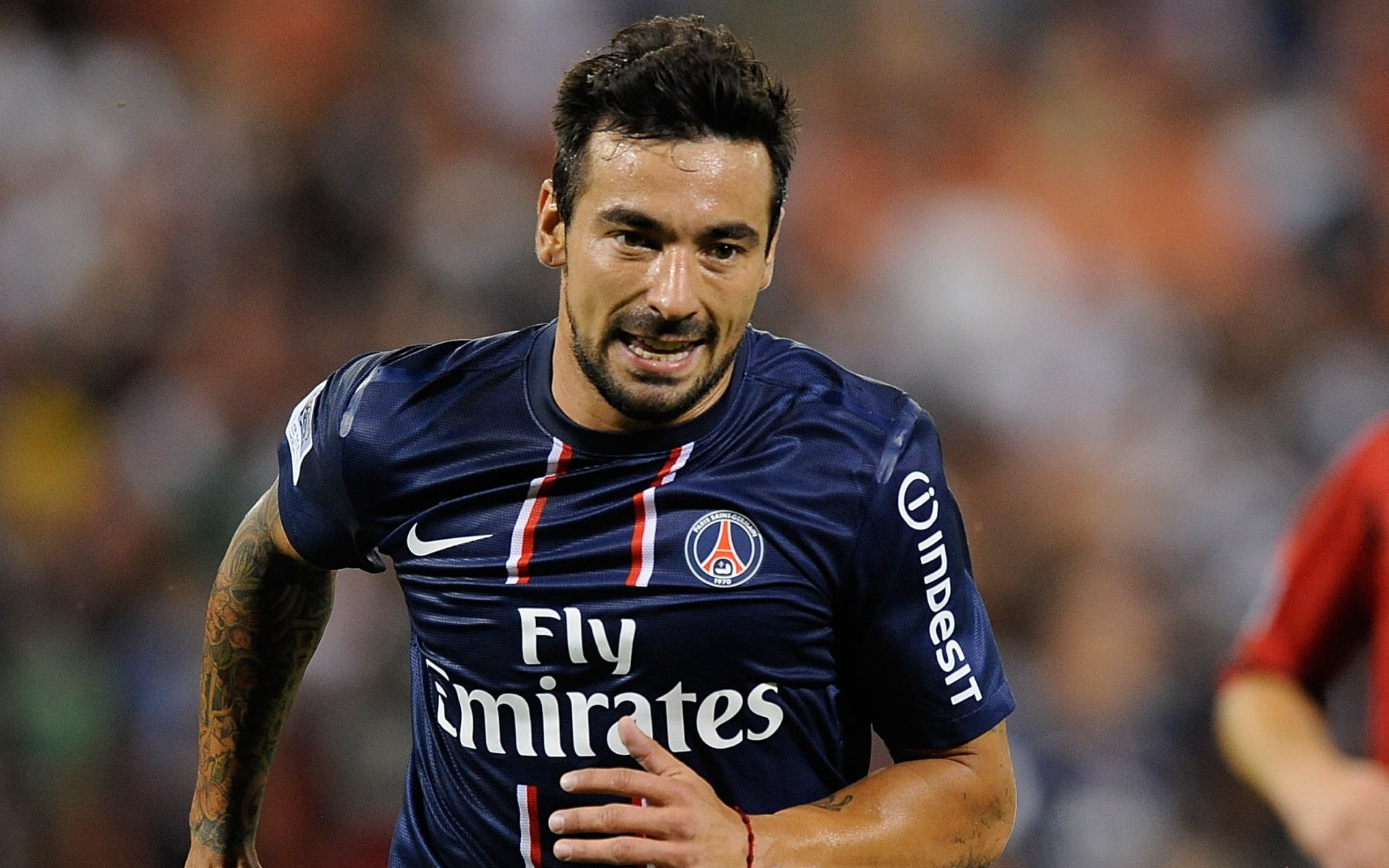 competition, football - Ball, sportsman, action, determination, exercising, portrait, stadium, professional Sport, championship, emotion, males, lavezzi, HD Wallpaper