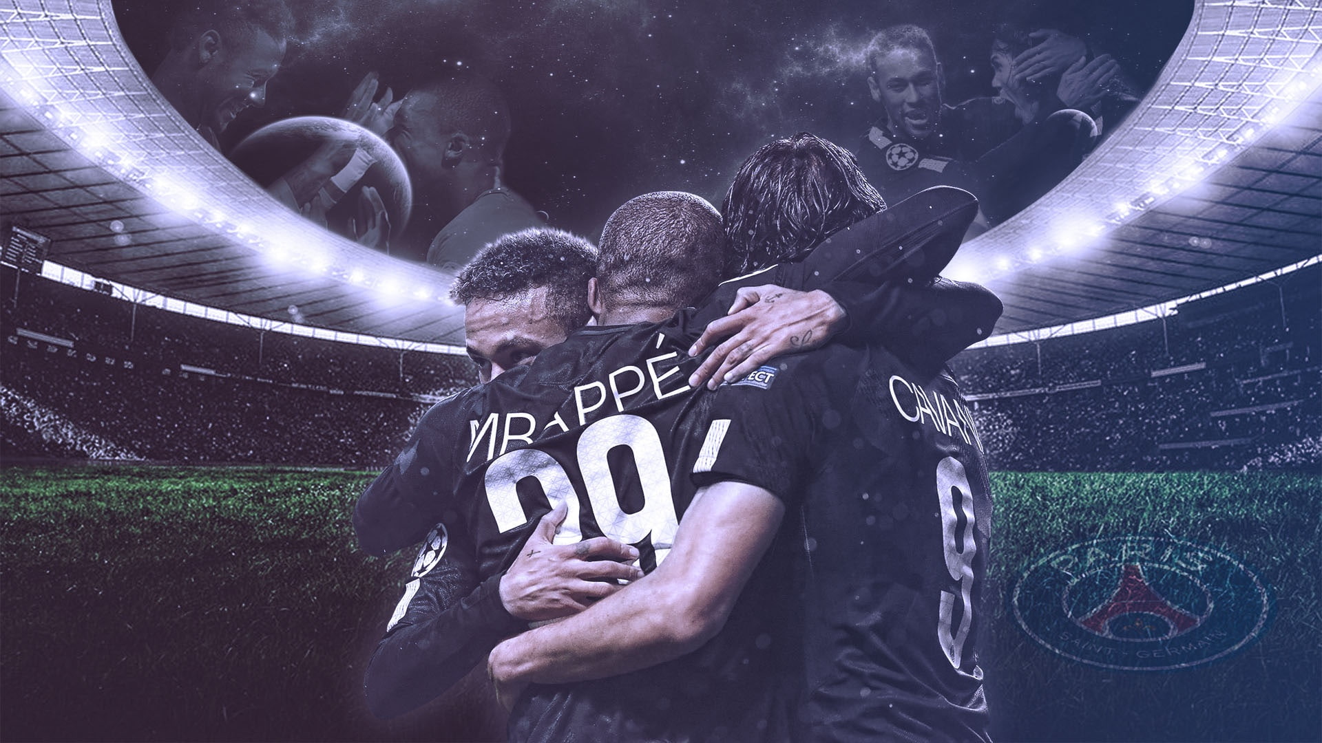 players, football, Paris Saint-Germain, logo, 1080P, sport, HD Wallpaper