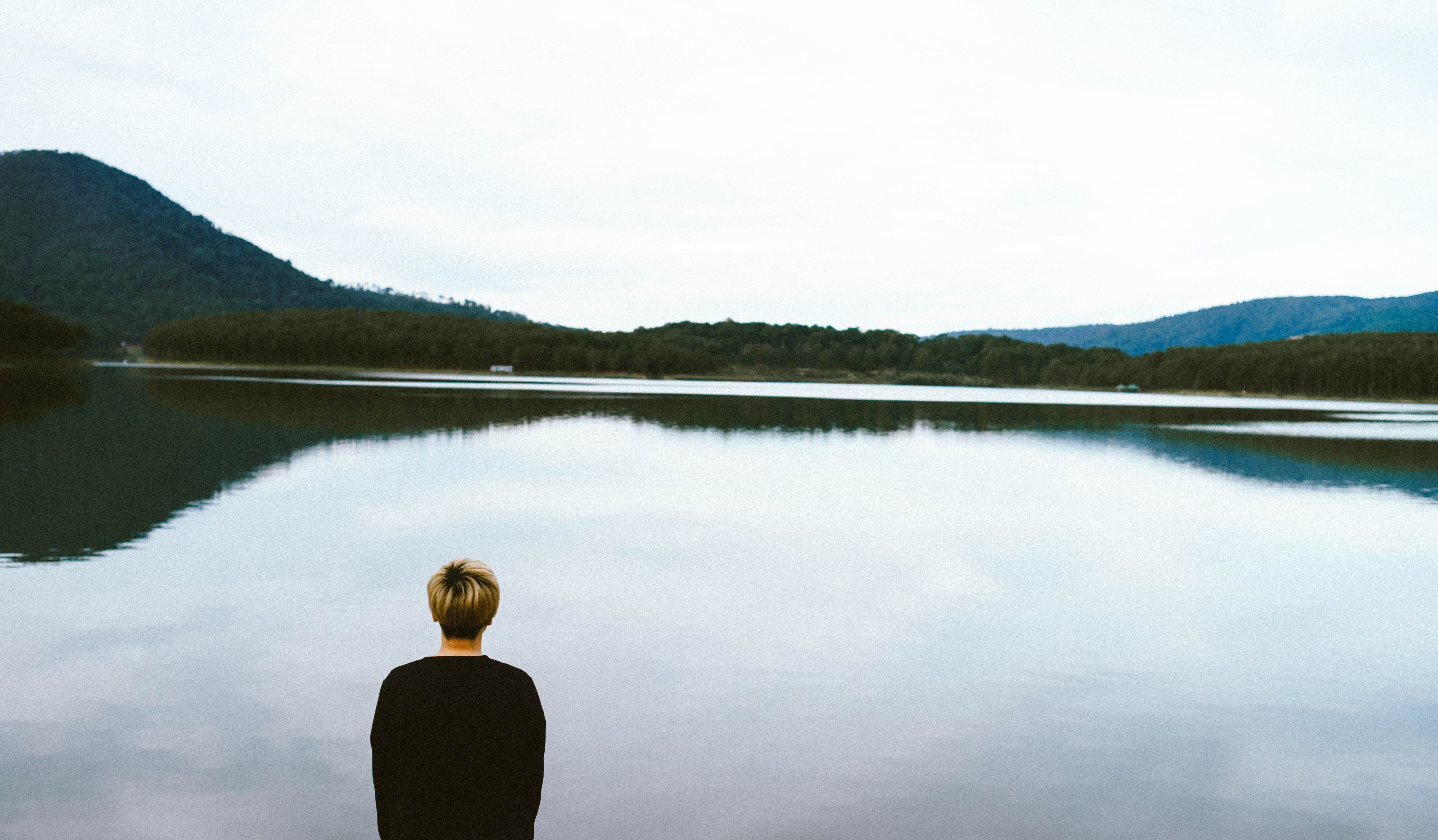 solitude, mountain, sky, contemplation, reflection, vietnam, day, beauty in nature, scenics - nature, nature, looking at view, me, waist up, tranquil scene, HD Wallpaper