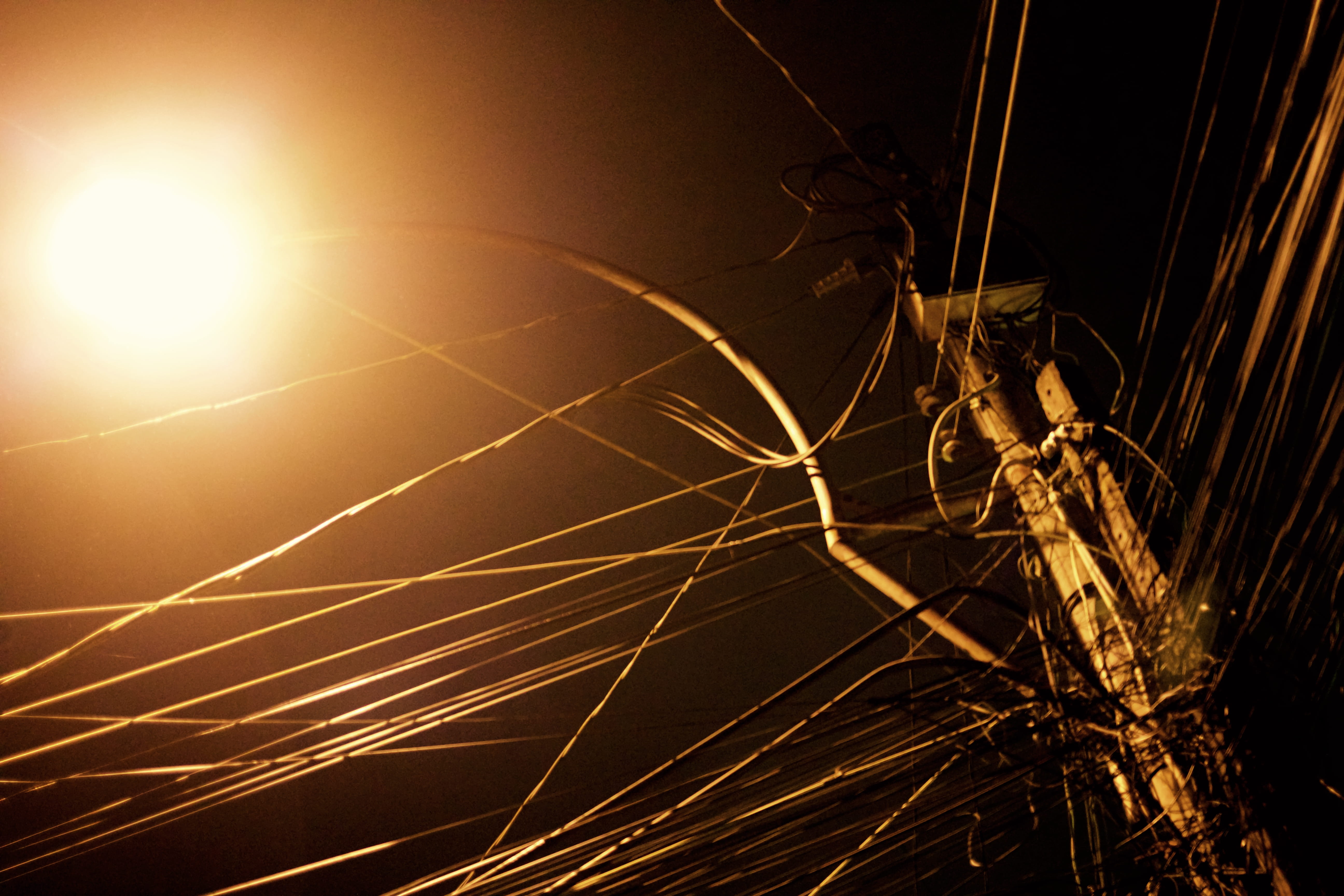 electricity, motion, moon, night, no people, vietnam, light trail, nature, close-up, dalat, tangled, blurred motion, connection, fuel and power generation, HD Wallpaper