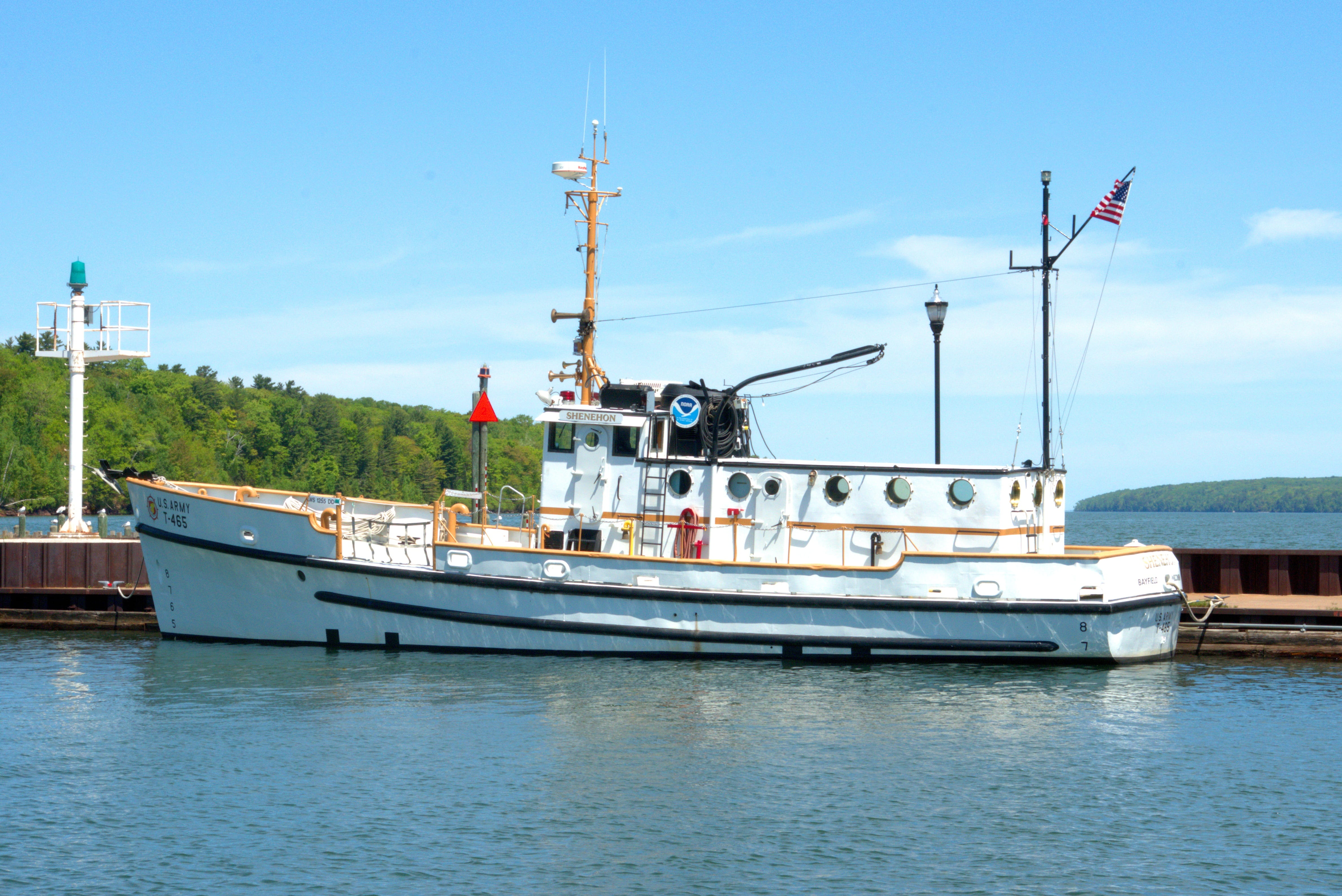 noaa, nautical vessel, r v, architecture, bayfield, waterfront, harbor, shenehon, boat, transport, vessel, environmental, science, no people, army, noaa research vessel shenehon, HD Wallpaper