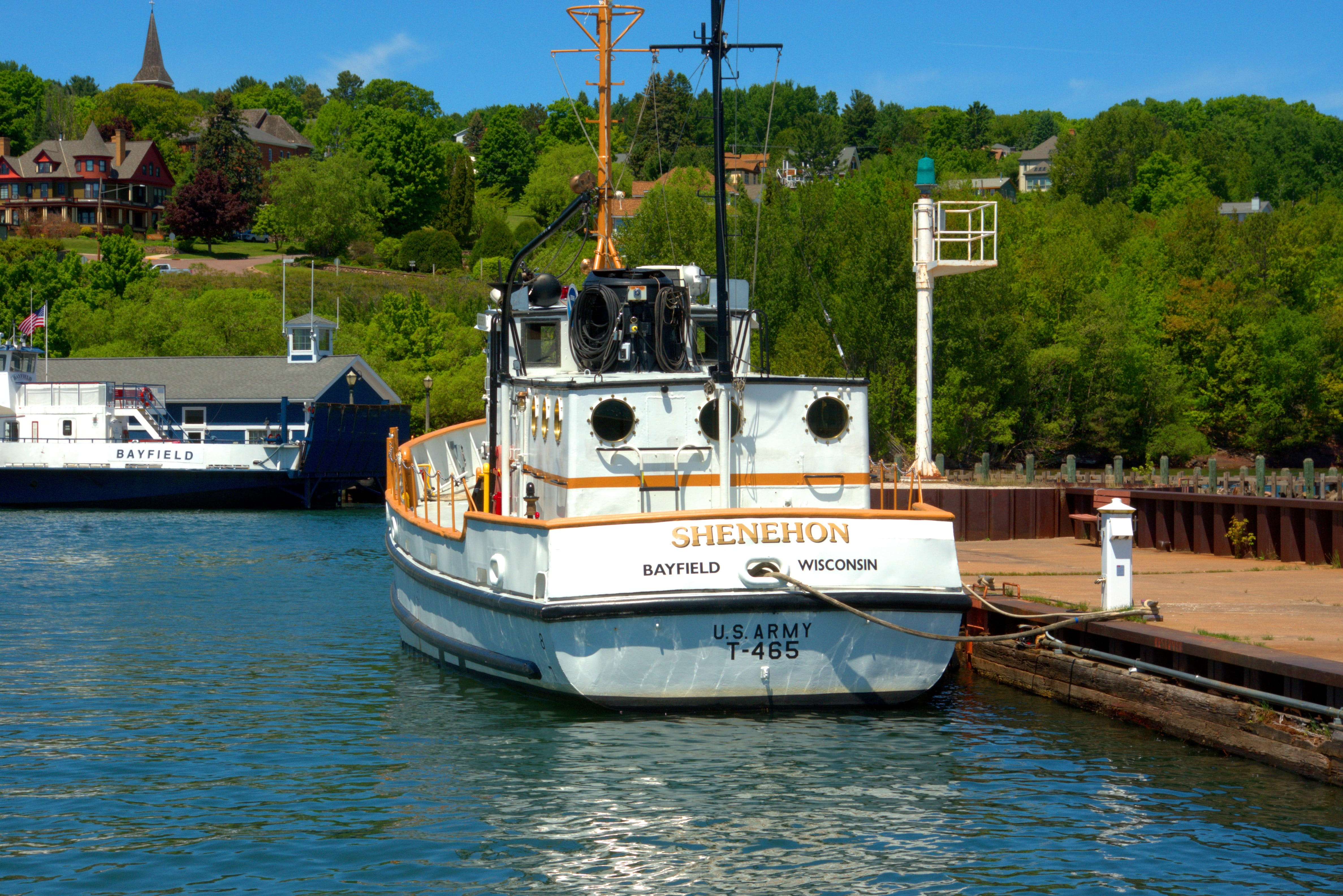 no people, wisconsin, harbour, mode of transportation, water, marine, tug, environmental, pier, river, shenehon, great lakes, boat, lake superior, 4K, HD Wallpaper