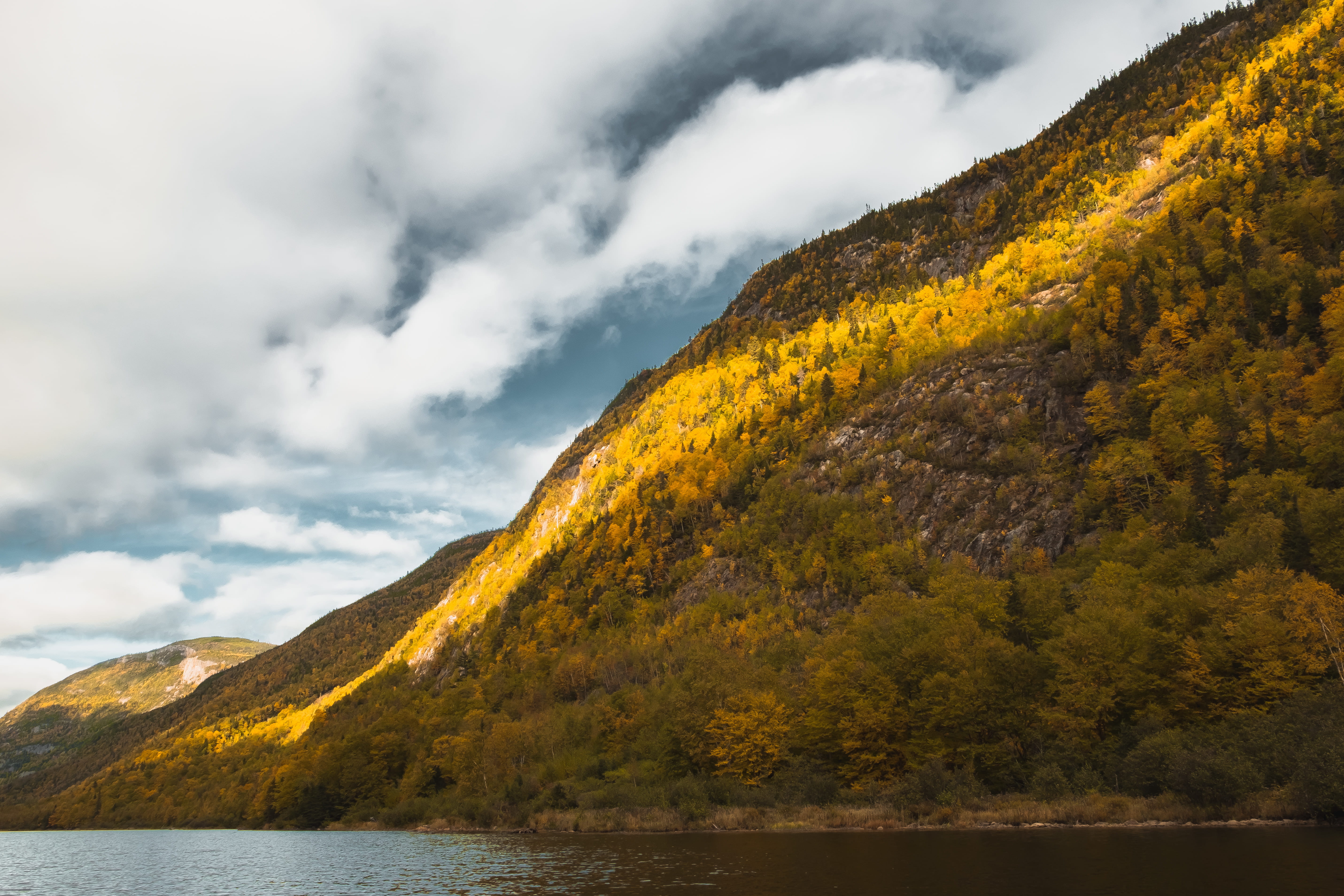 water, plant, day, landscape, lake, beach, mountain range, mountain, non-urban scene, green, tranquility, promontory, beauty in nature, no people, cumulus, HD Wallpaper