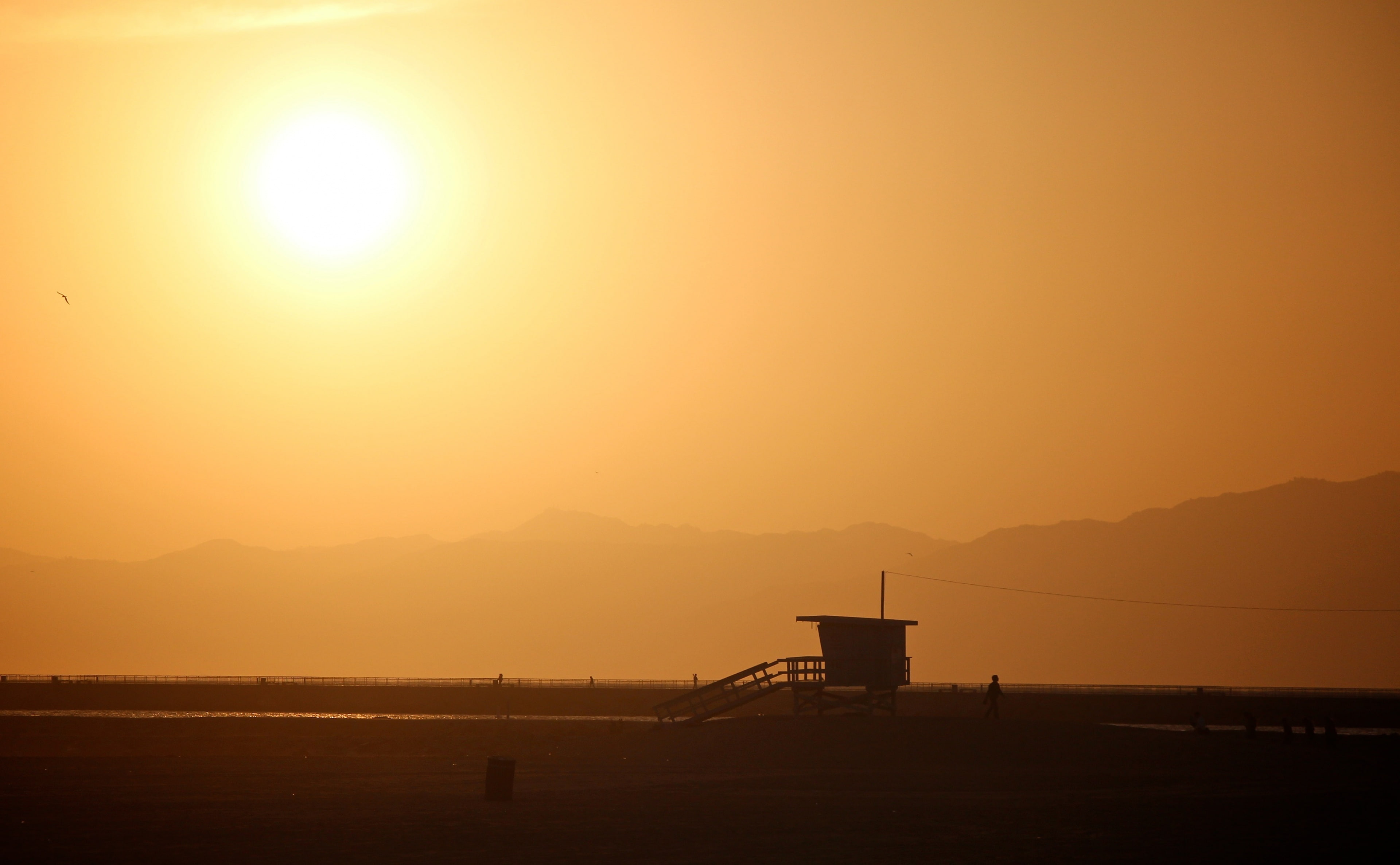 canon, Background, Ocean, Desktop, Last, southerncalifornia, losangeles, Station, Stand, Yellow, 4K, Mountains, People, California, Lifeguard, Beach, Sand, HD Wallpaper