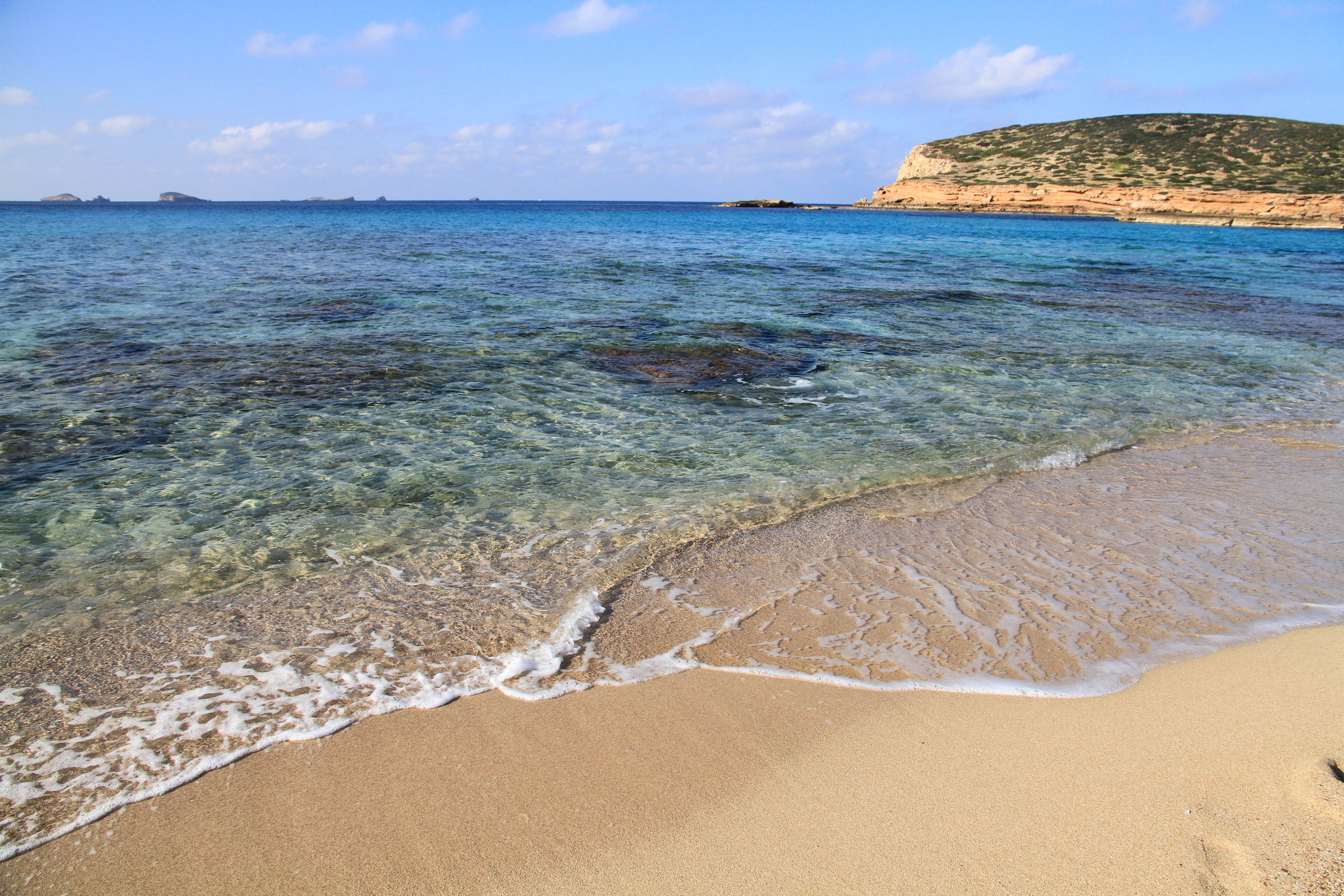 water, sky, wave, motion, beach, outdoors, no people, horizon over water, horizon, 5K, day, scenics - nature, eivissa, tranquility, land, beauty in nature, HD Wallpaper