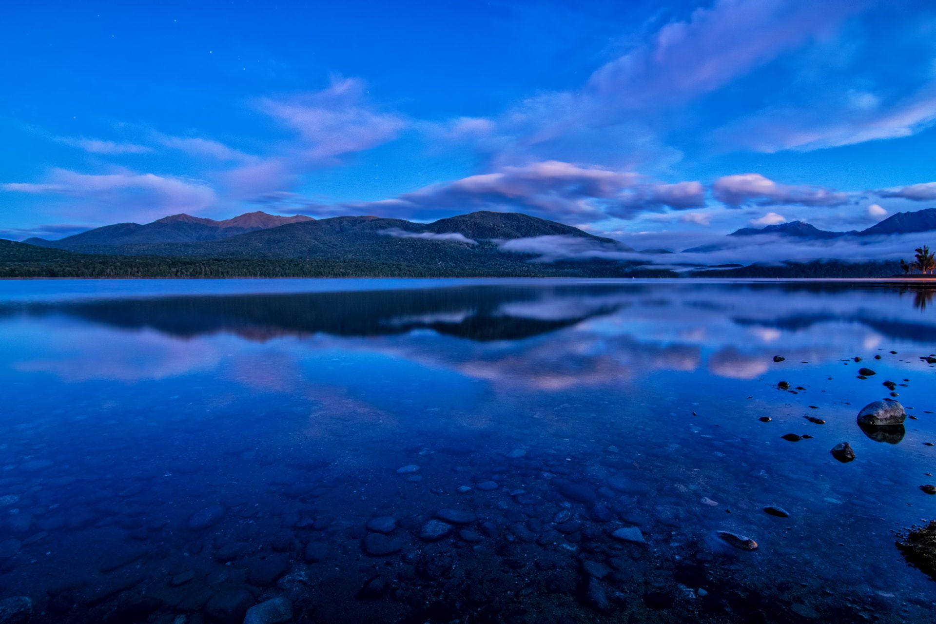 Reflection, no people, sky, Earth, water, Te Anau, mountain range, day, Landscape, non-urban scene, cloud - sky, New Zealand, tranquil scene, blue, lake, HD Wallpaper