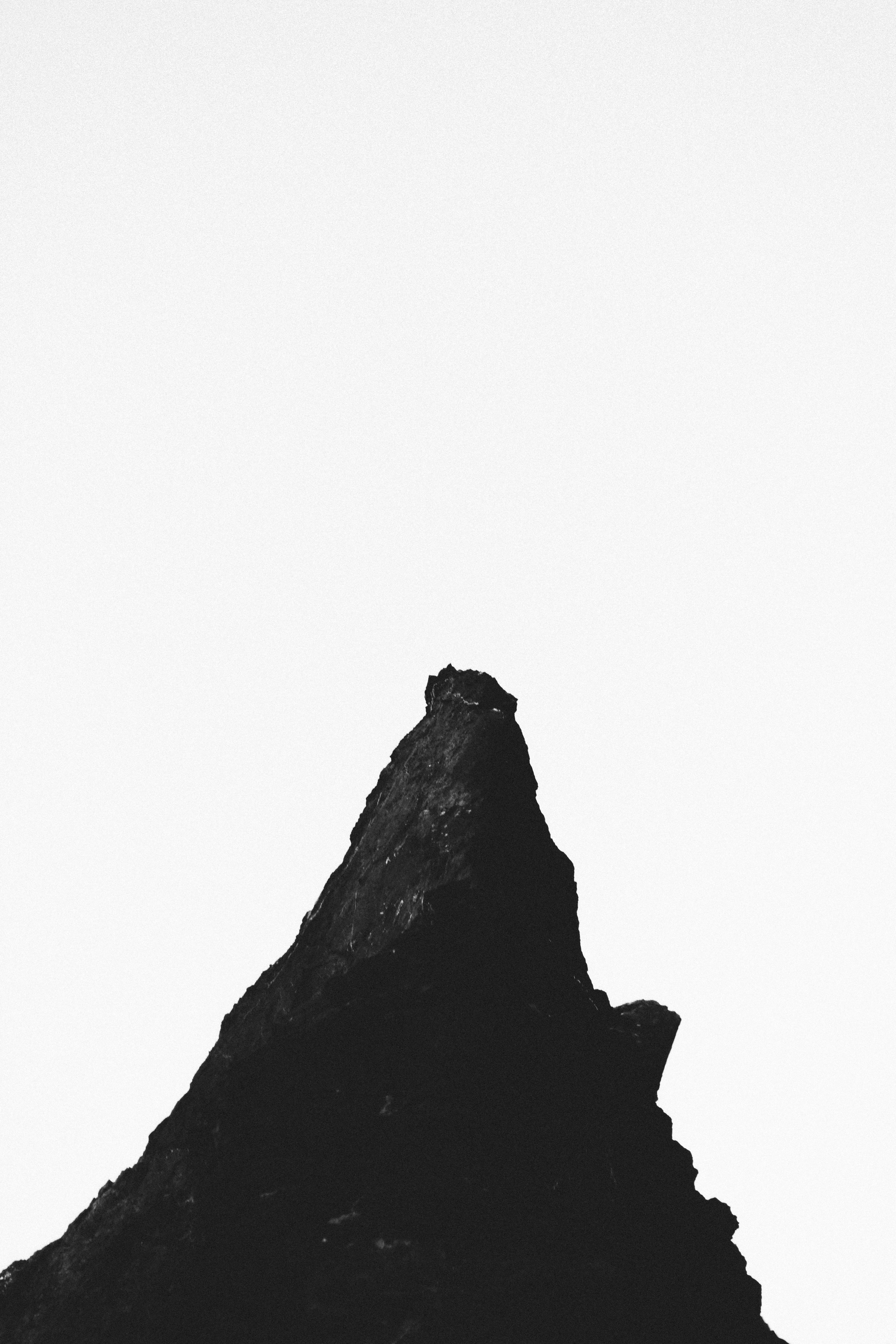 silhouette, rock, ruby beach, bird, black, ash, standing, outdoors, 5K, promontory, scenics - nature, rock - object, mountain range, adventure, clear sky, Phone HD Wallpaper