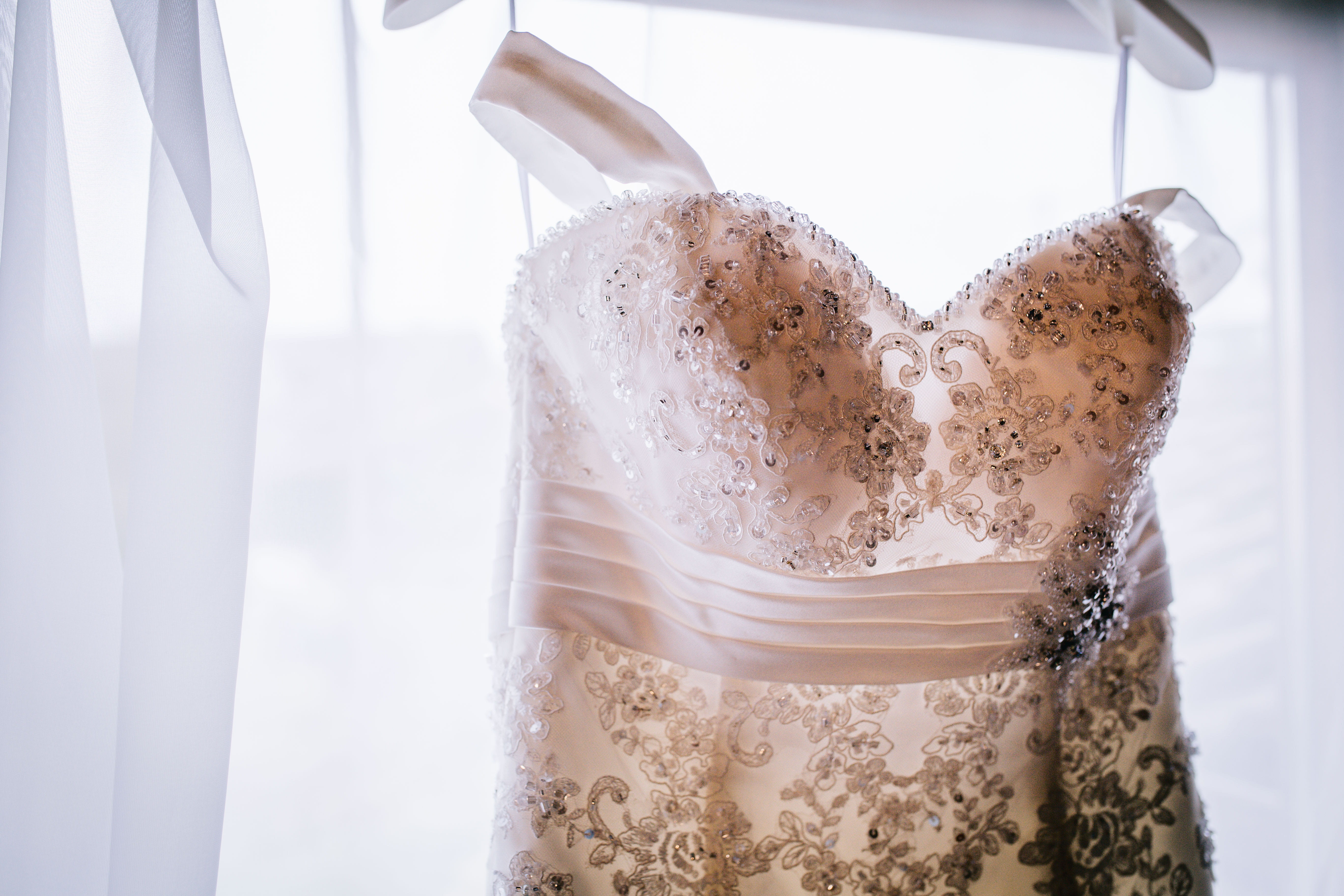 no people, coathanger, hanging, elegance, curtain, lace - textile, 5K, event, indoors, germany, bride, wedding dress, clothing, wedding, celebration, fashion, HD Wallpaper