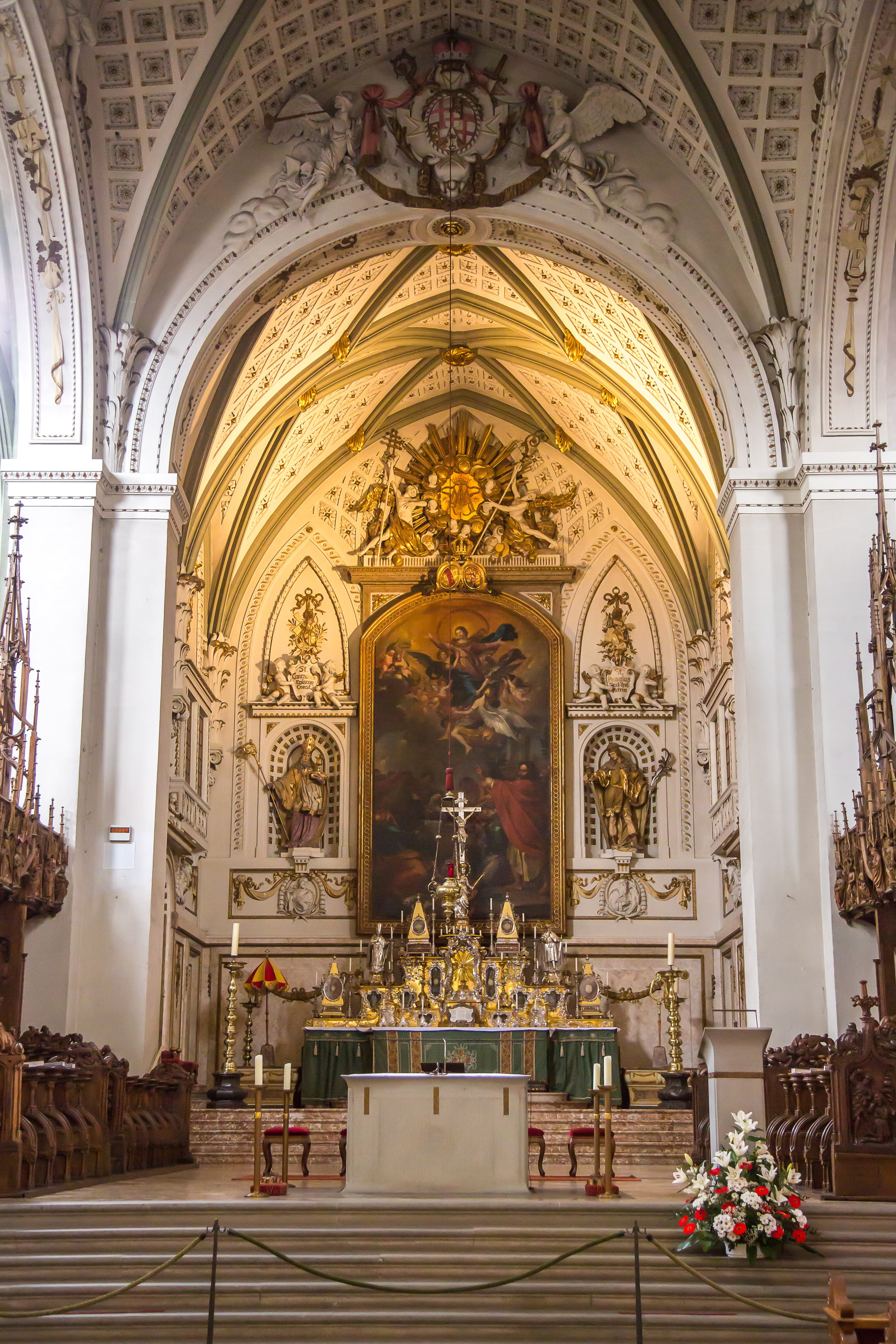mural, architecture, religion, representation, built structure, konstanz cathedral, altar, indoors, spirituality, constance, sculpture, münster, art and craft, Phone HD Wallpaper