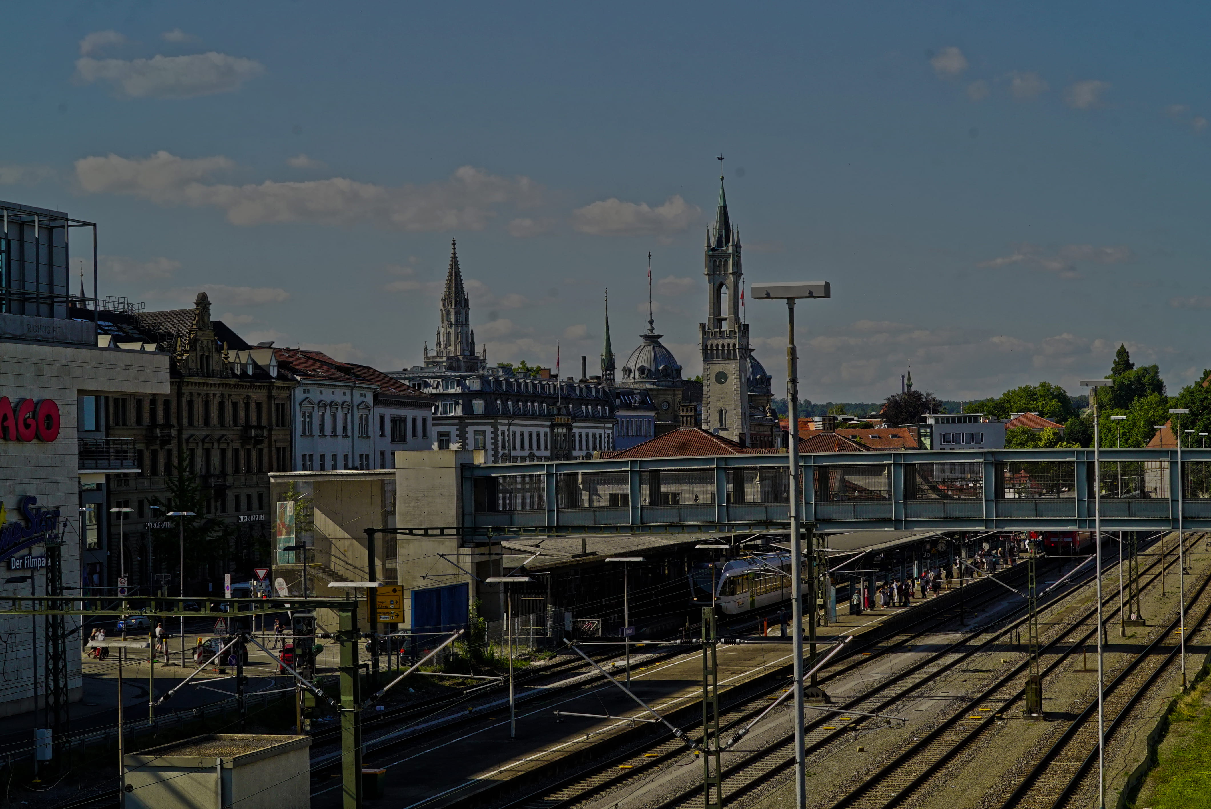 cloud - sky, konstanz, industry, high angle view, travel destinations, travel, trainstation, mode of transportation, built structure, track, transportation, HD Wallpaper
