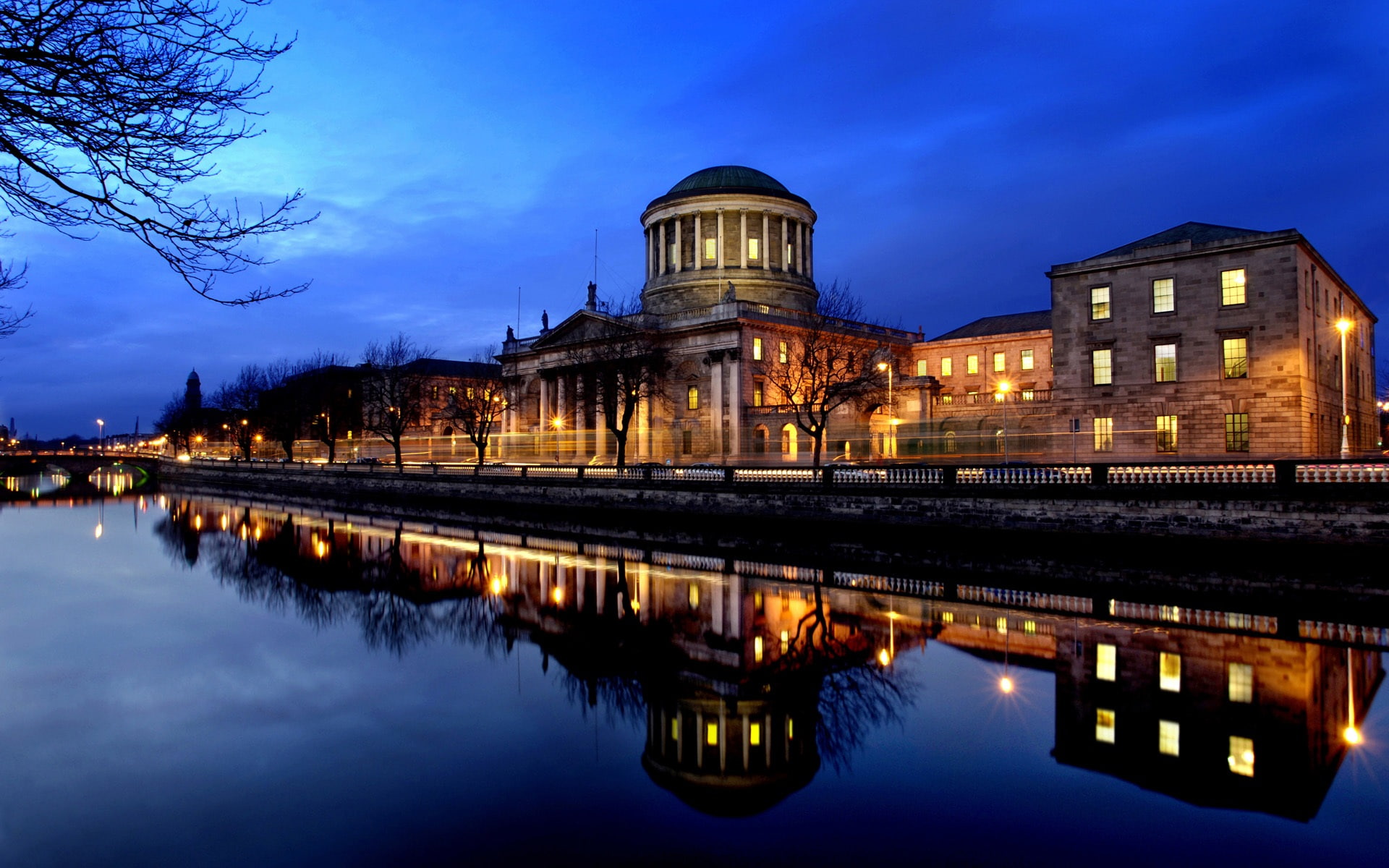 Night, 1080P, Ireland, Scene, Urban, Riparian, HD Wallpaper
