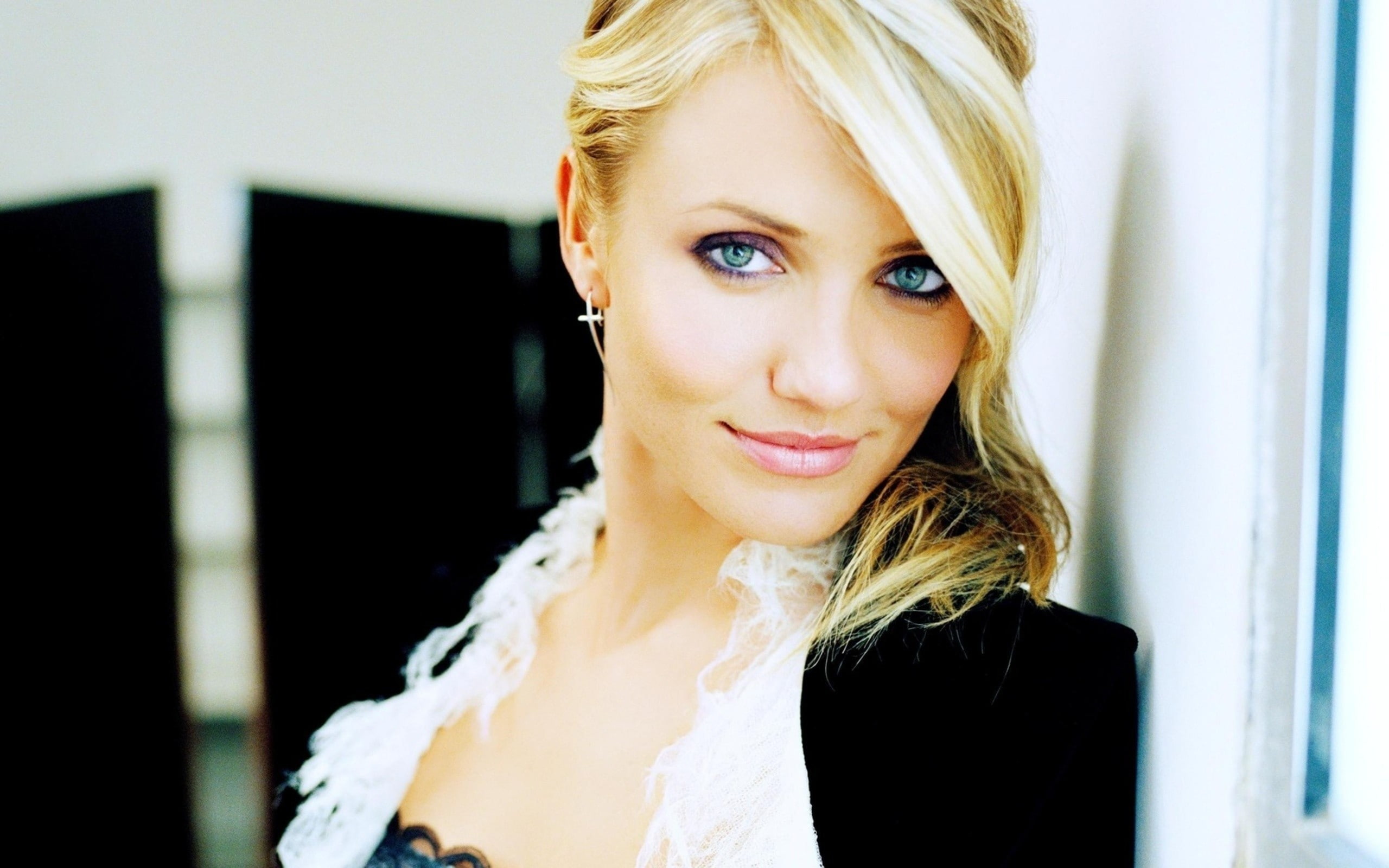 cameron, faces, diaz, eyes, blondes, green, women, models, 2K, HD Wallpaper