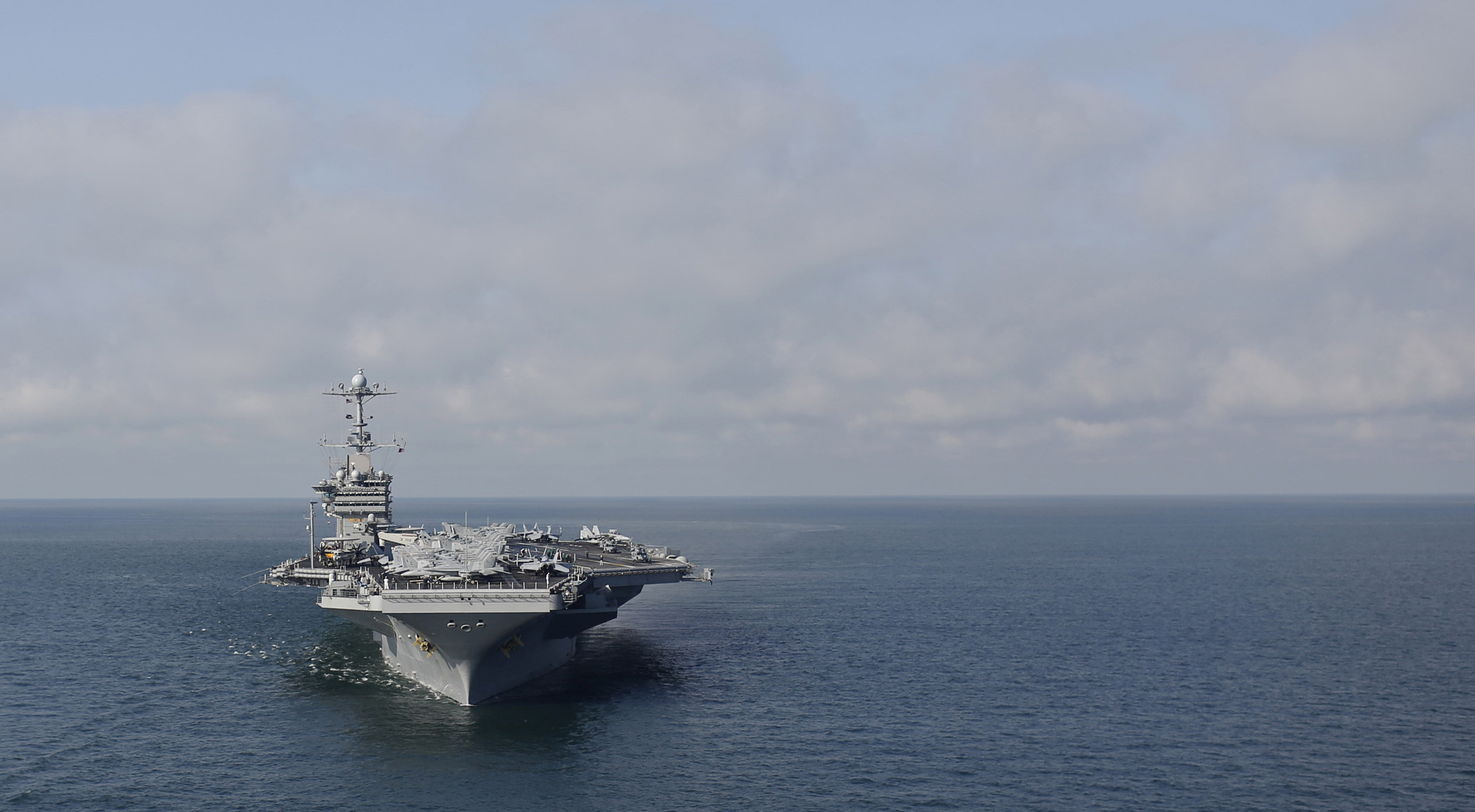 type " Nimitz", USS, horizon over water, sea, scenics - nature, nautical vessel, day, mode of transportation, cloud - sky, nature, offshore platform, industry, HD Wallpaper