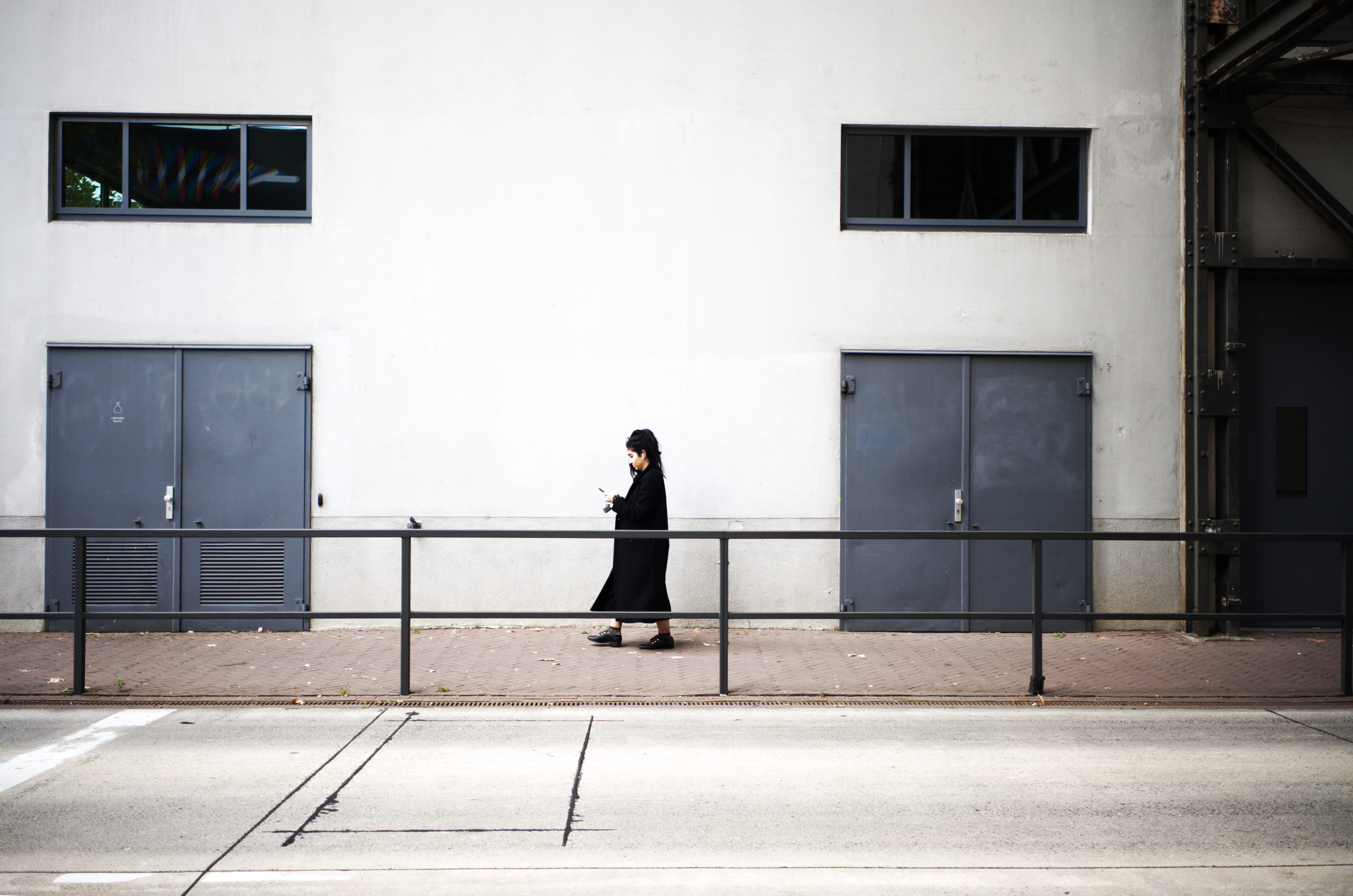 urbanphotography, daytime, banister, wall, sleeve, street, white, hairstyle, one person, flooring, pathway, shoe, day, streetphotography, person, apparel, HD Wallpaper
