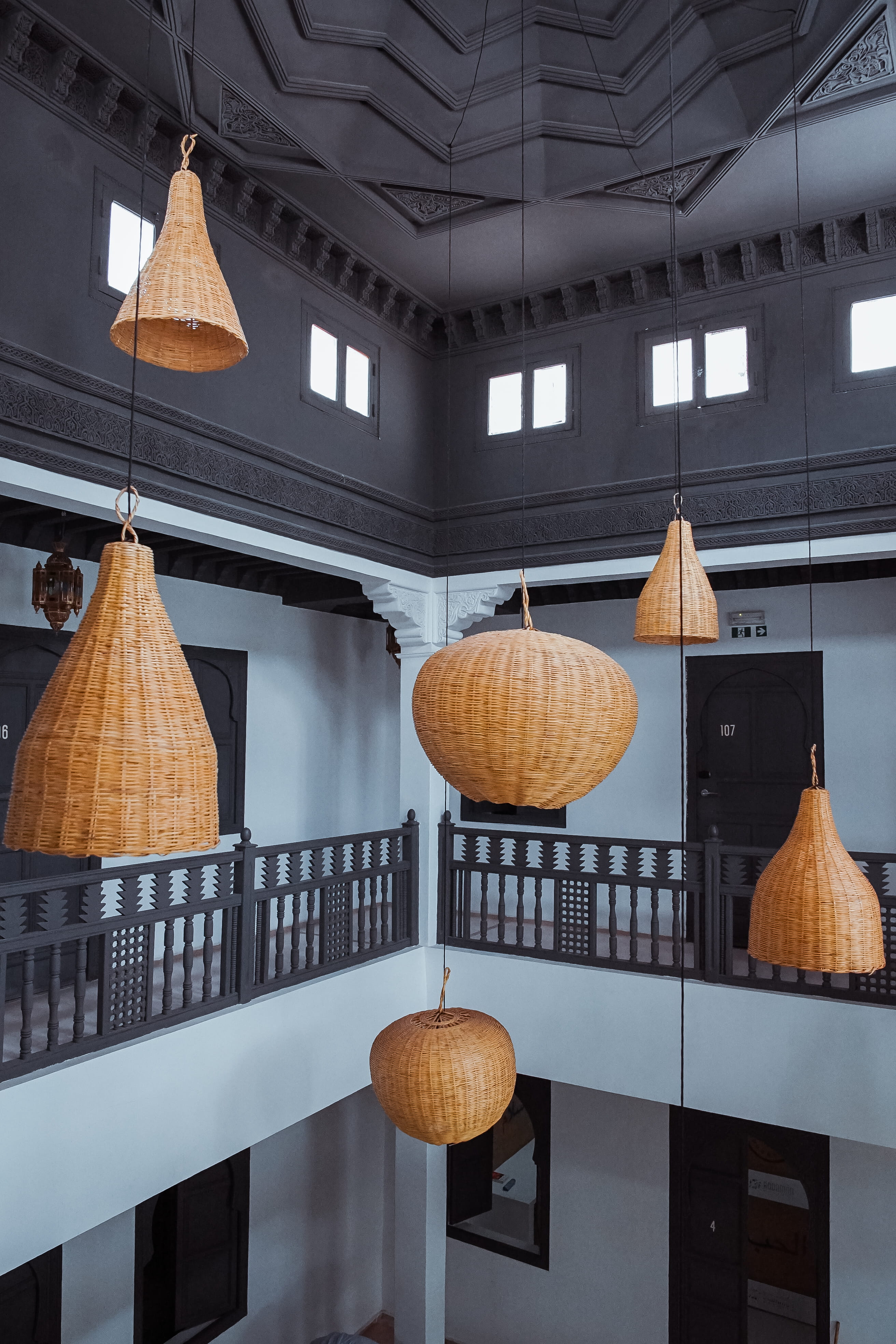 hanging, shelf, illuminated, wicker, lighting, staircase, lighting equipment, wood - material, lamps, arrangement, handrail, interior design, hardwood, Phone HD Wallpaper