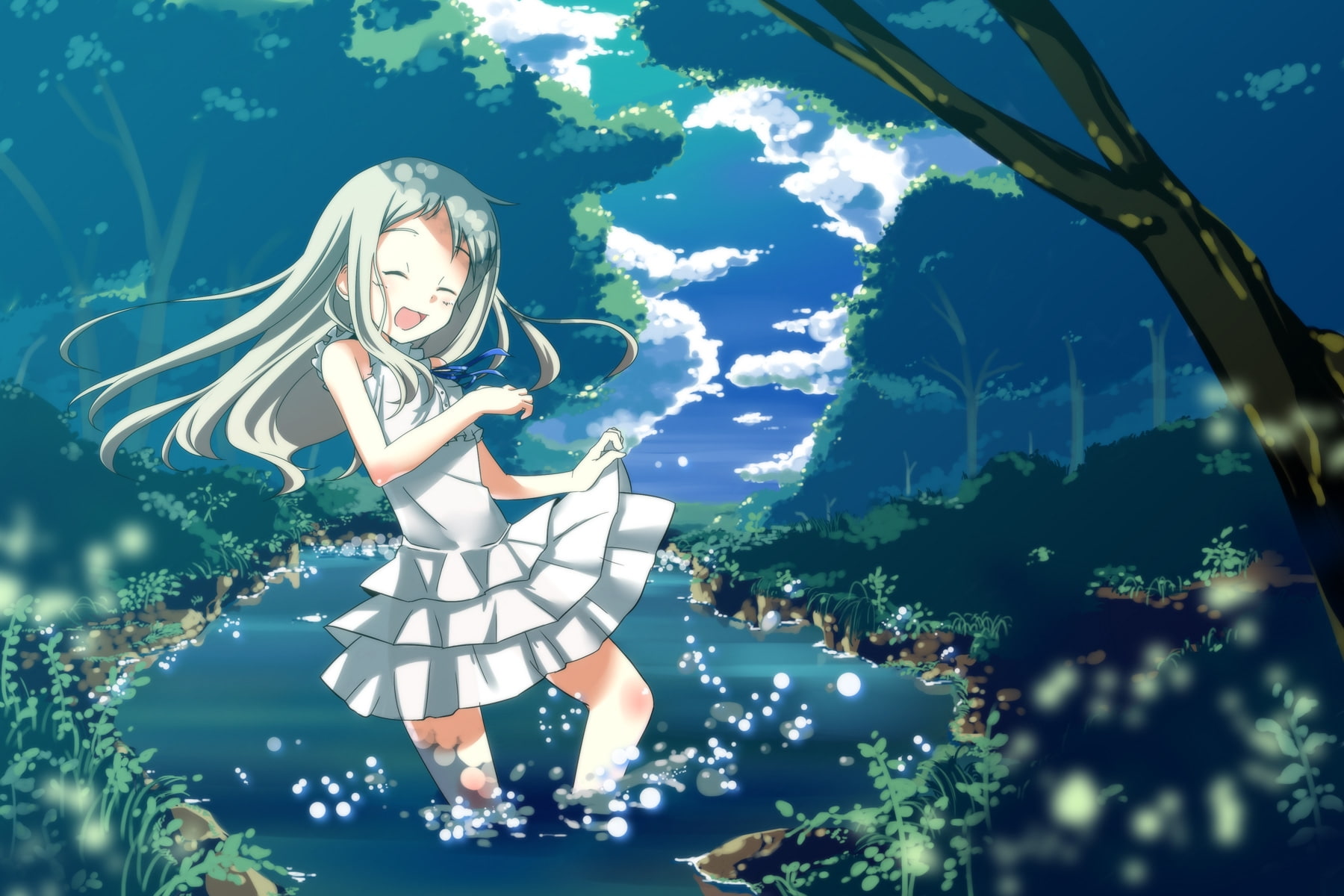 saw, Anime Girls, dont, still, nature, flower, name, art, girls, hd, know, anime, 720P, forests, day, HD Wallpaper