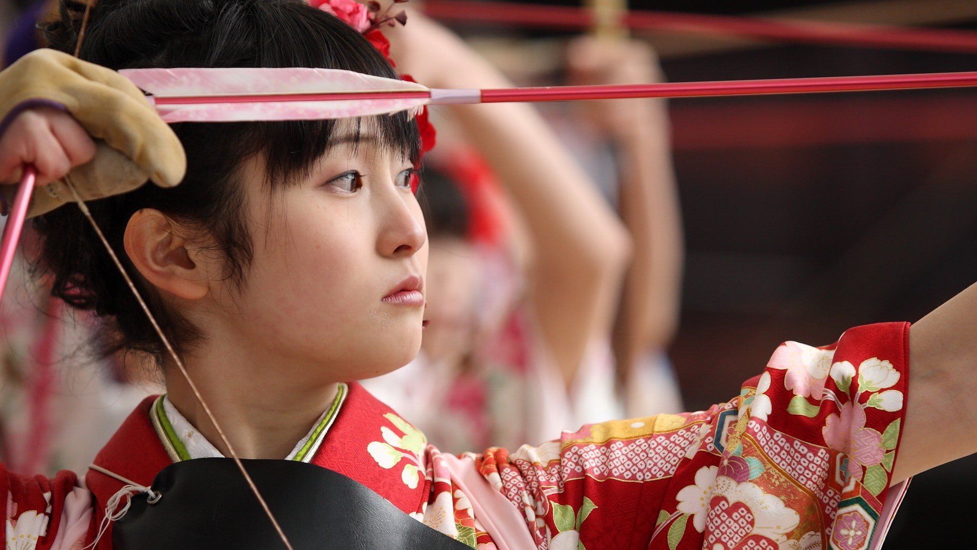 bows, martial, women, japanese, arts, 1080P, martial arts, kyudo, HD Wallpaper