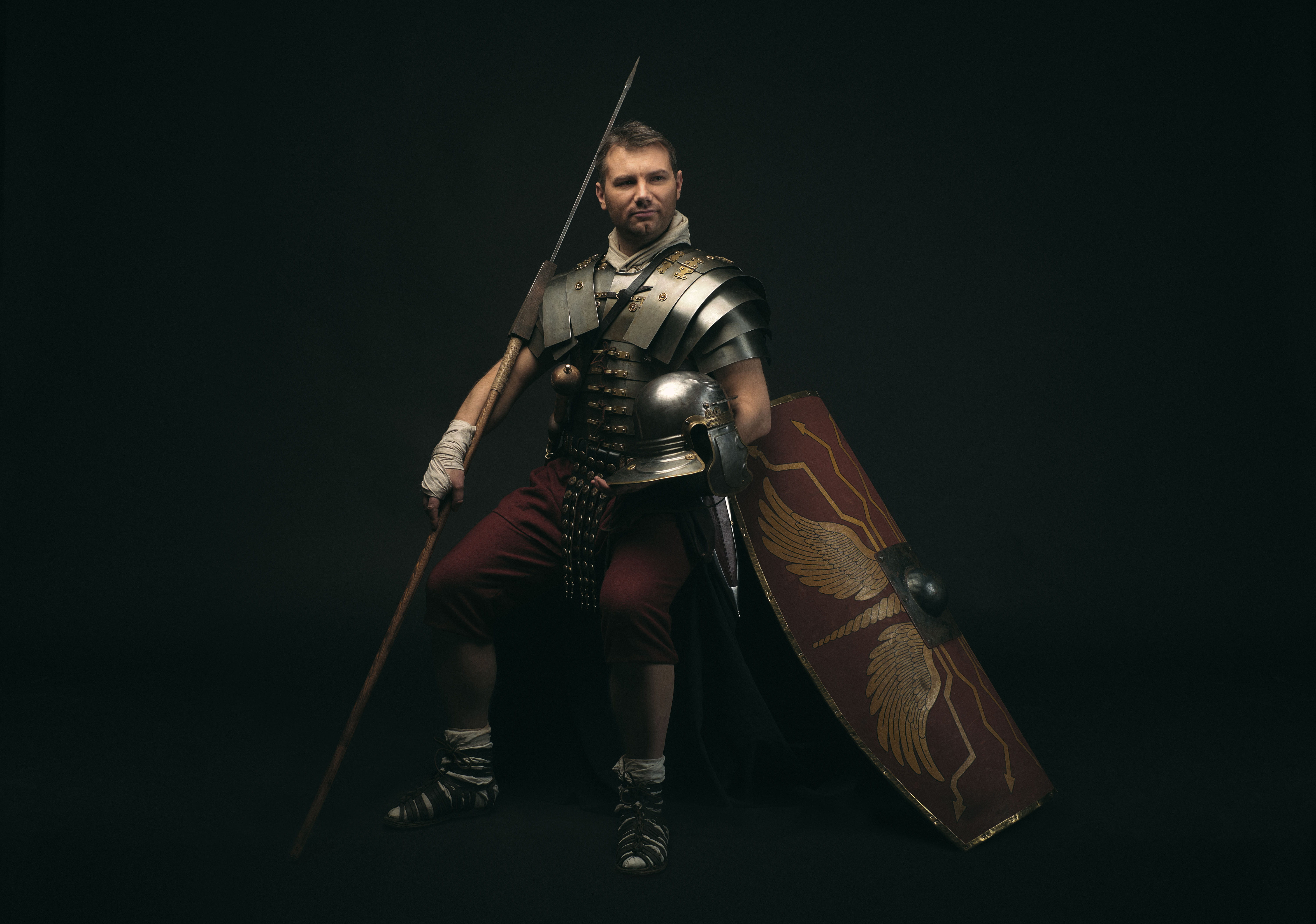 one person, samurai, front view, standing, studio, weapon, black background, war, human, security, protection, indoors, history, duel, portrait, costume, HD Wallpaper
