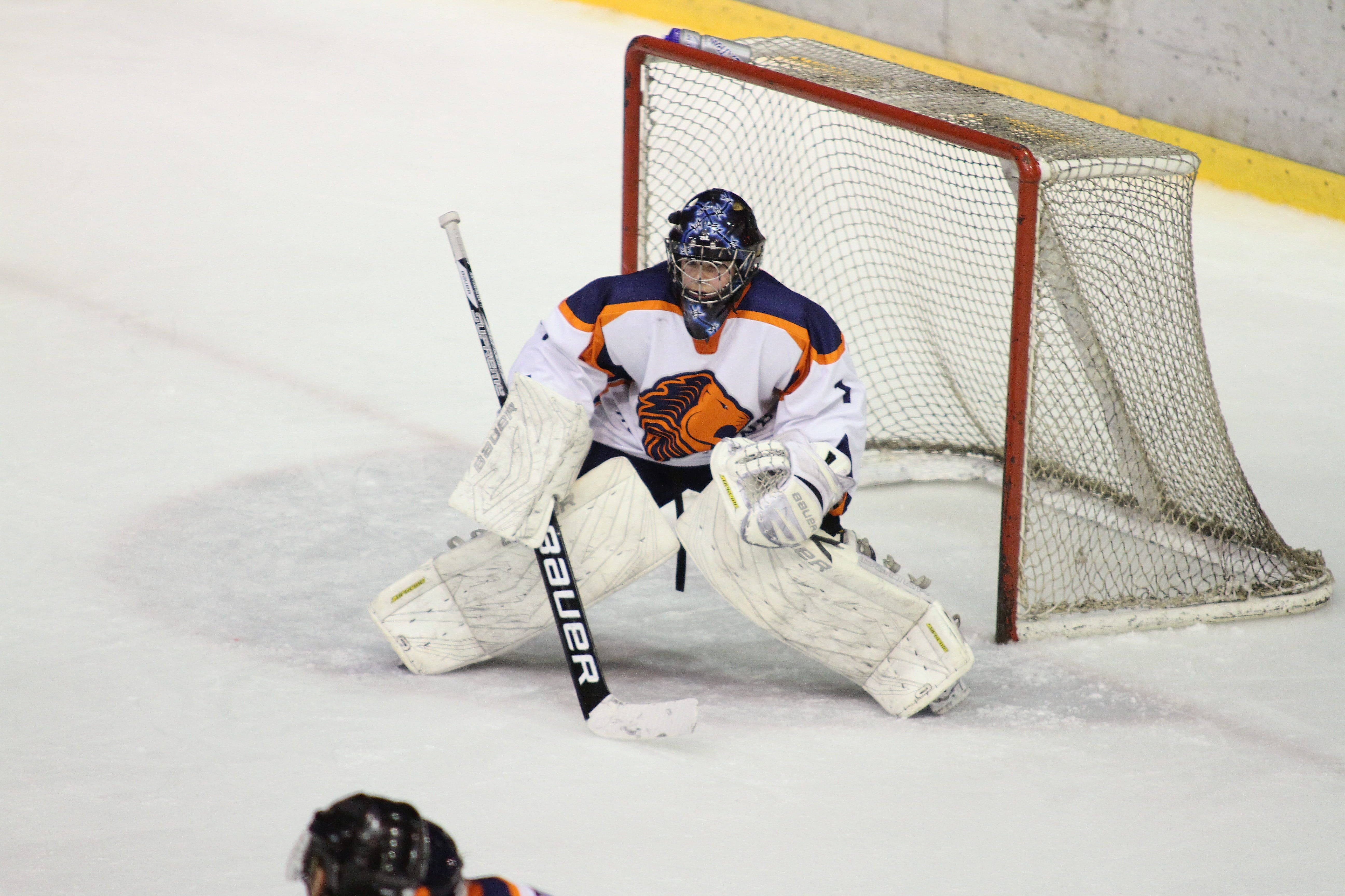 protective sportswear, people, hockey, cold temperature, winter, full length, Ice Hockey, goal, headwear, 5K, Winter Sports, winter sport, padding, stick, HD Wallpaper