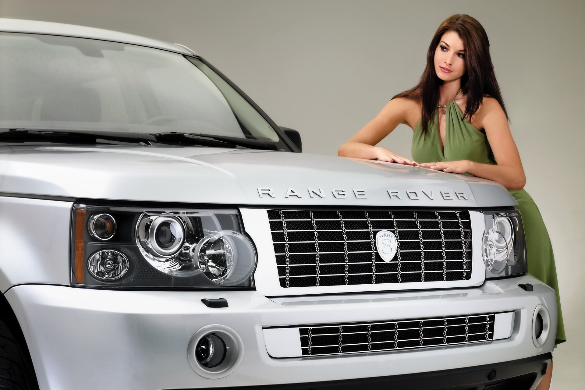 1080P, girl, Range Rover, background, STRUT, Sport, tuning, model, Land Rover, beauty, the front, HD Wallpaper