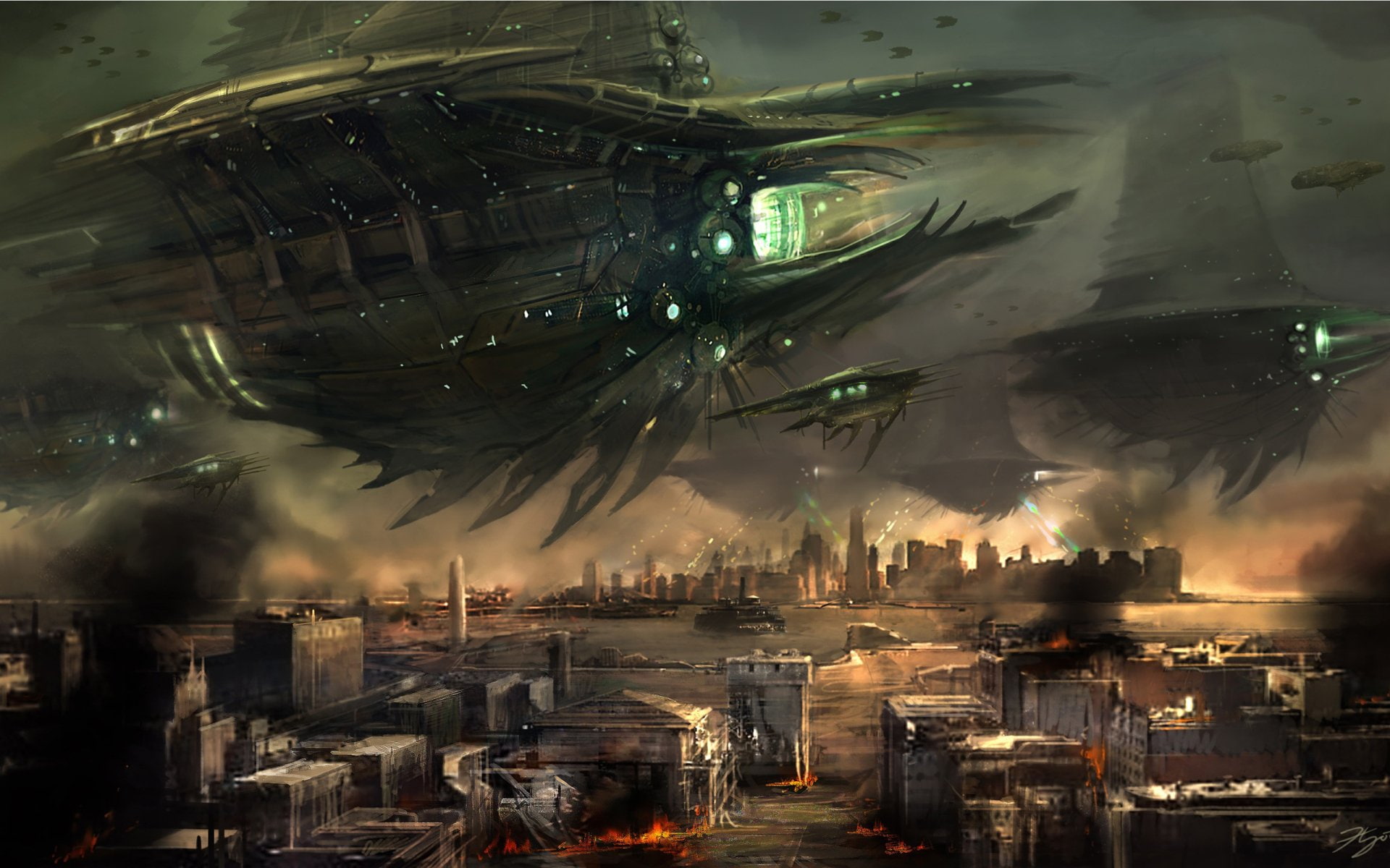 Sci Fi, Spaceship, Vehicle, Resistance: Fall Of Man, City, 1080P, Artistic, Resistance, HD Wallpaper