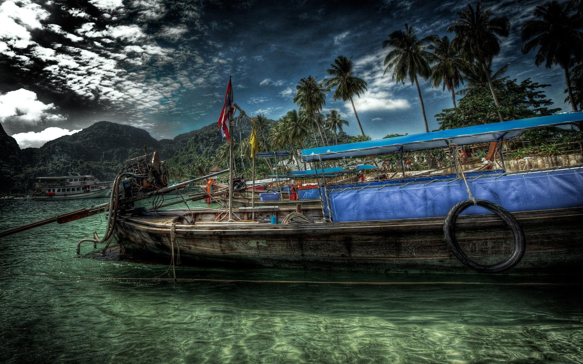 intriguing, 1080P, nature, boat, boats, nature and landscapes, old, water, HD Wallpaper