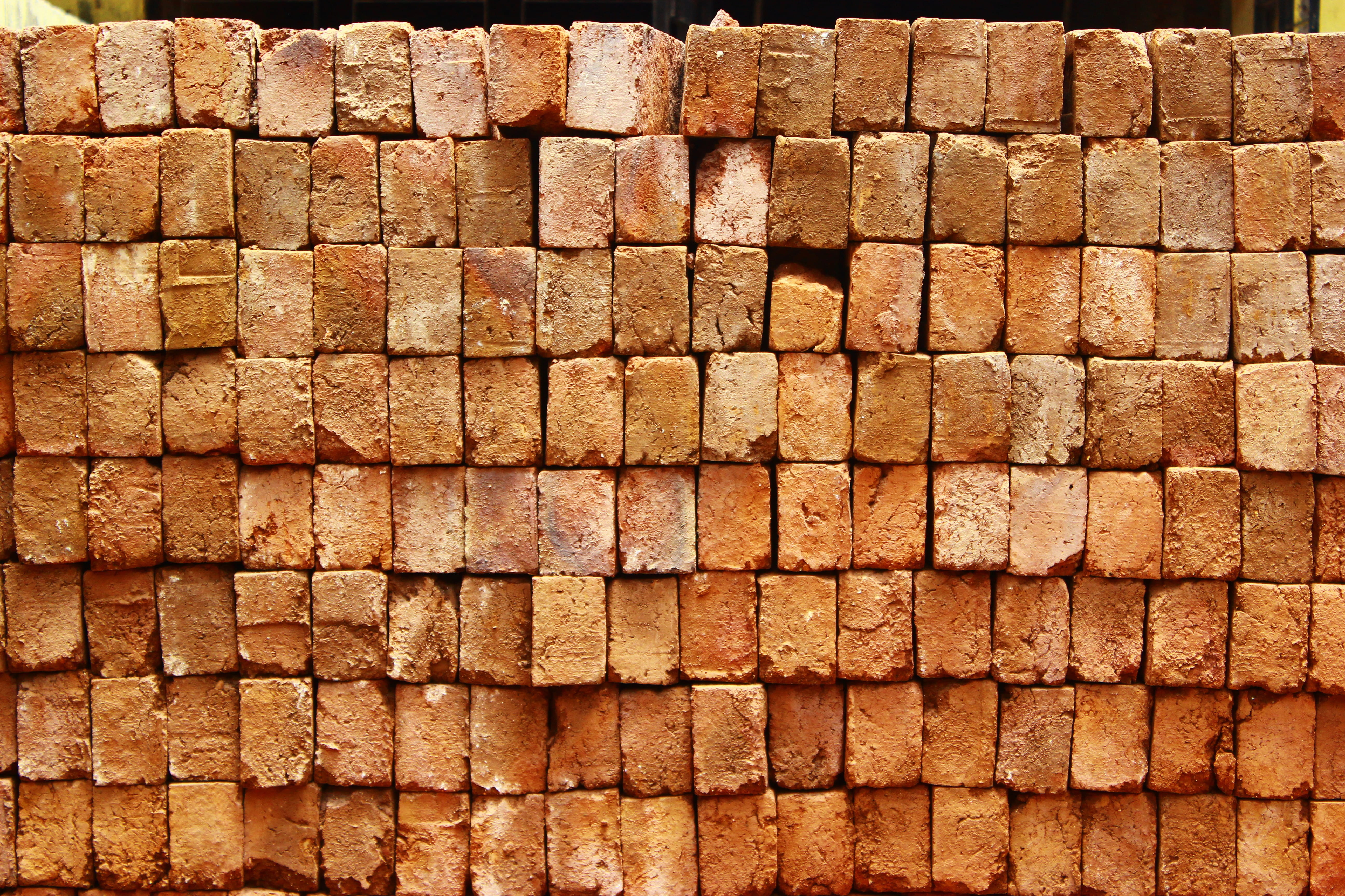 material, texture, architecture, construction, brickwork, backgrounds, stack, full frame, bricks, brick, industry, construction material, order, arrangement, HD Wallpaper