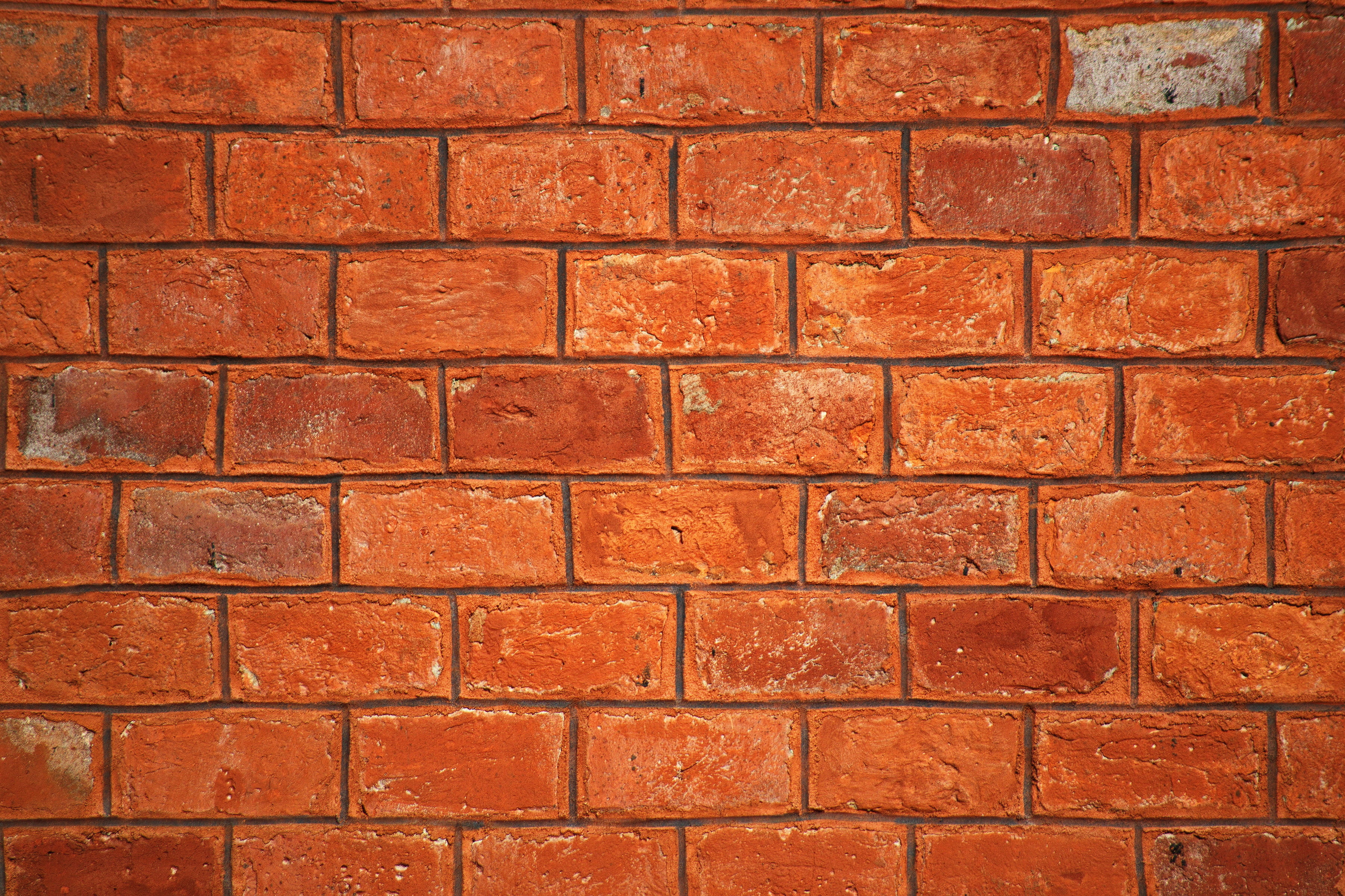 abstract, red bricks, brick wall, architecture, textured, backgrounds, clay, brickwall, built structure, close-up, brickwork, day, blocks, design, full frame, HD Wallpaper