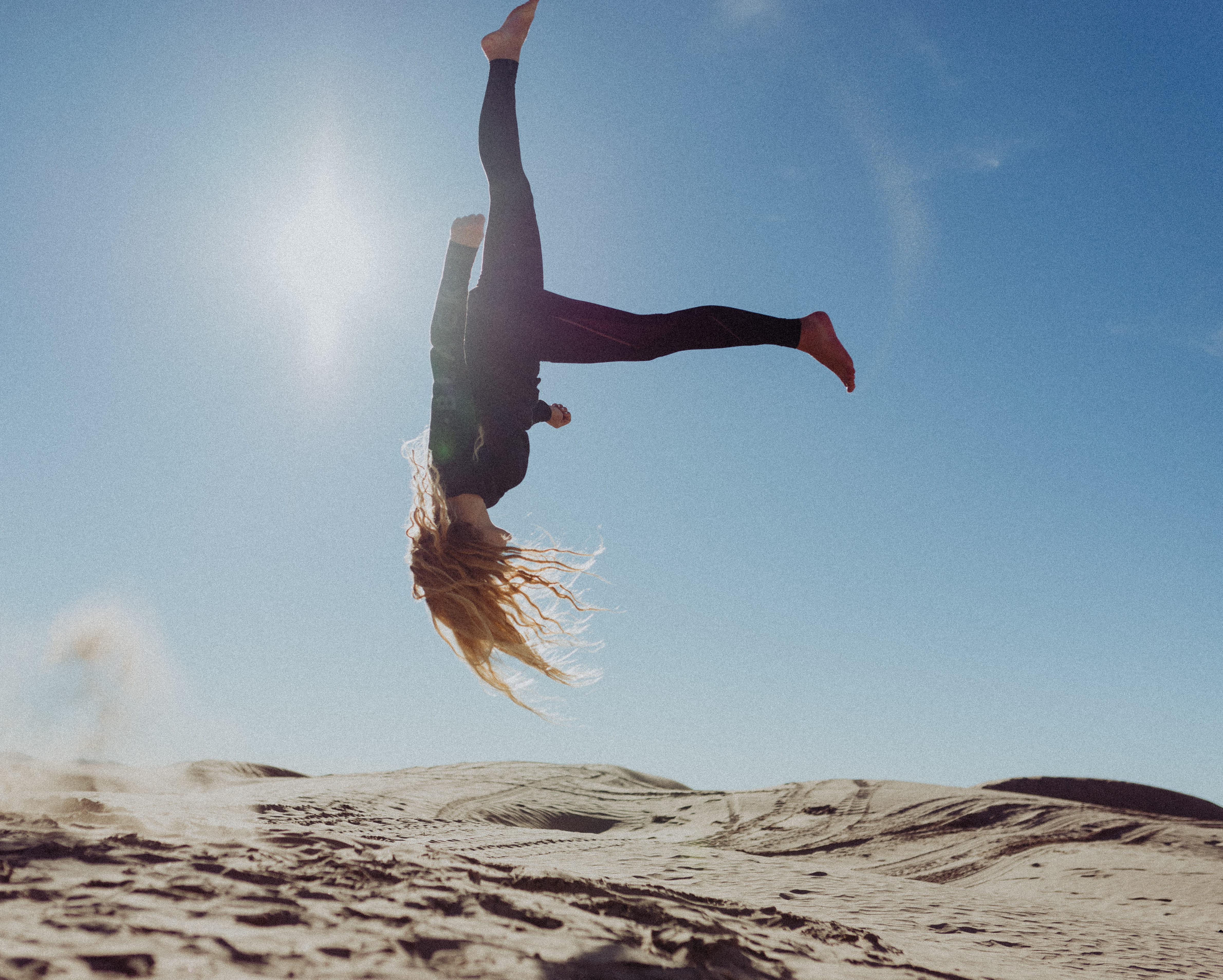 women, woman, flip, motion, beautiful, females, backflip, dance, outdoors, young Adult, kick, lifestyles, utah, sand Dune, coast, beach, 4K, spin, adult, HD Wallpaper