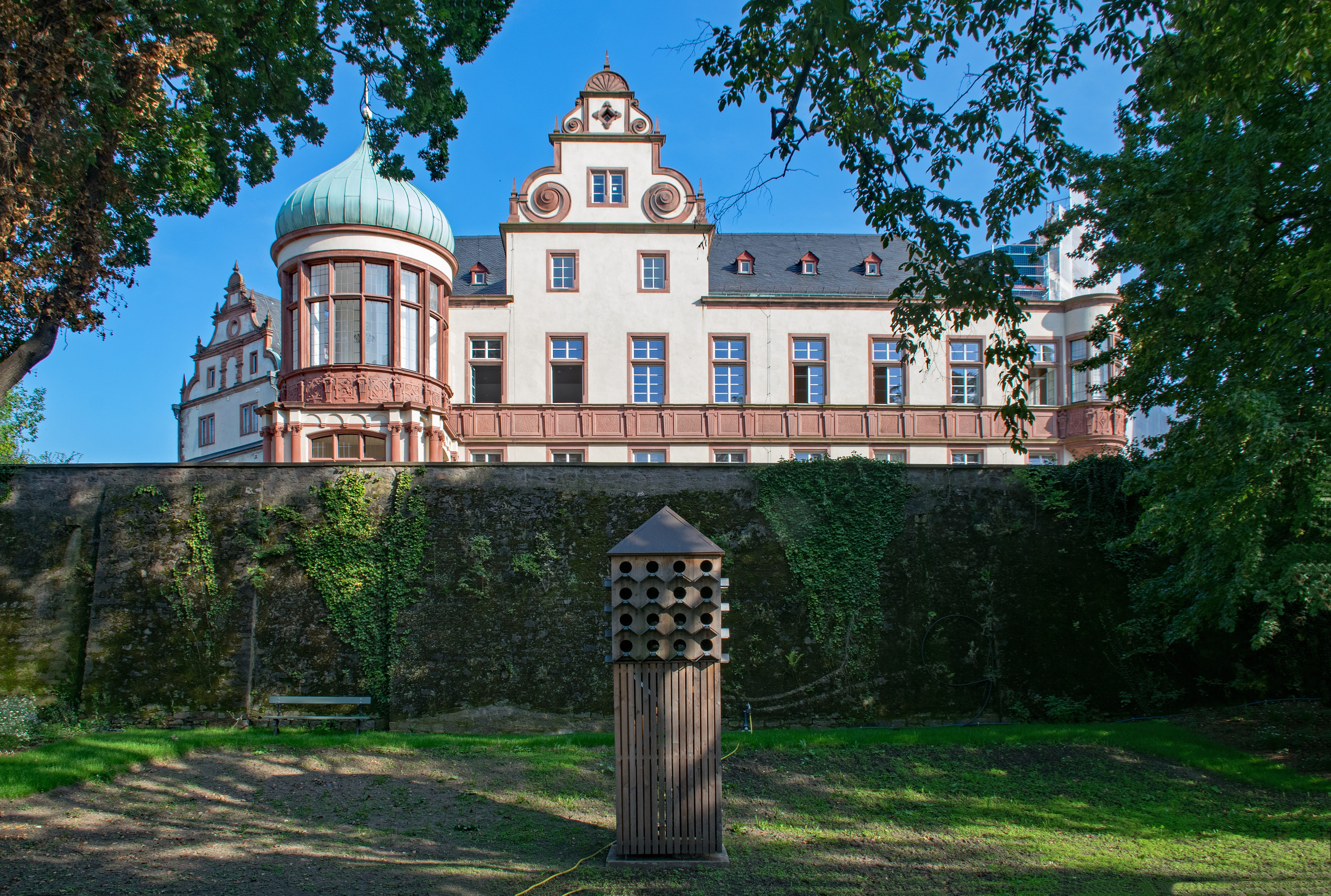 government, residenzschloss, facade, the past, sky, castle, tree, history, castle moat, schlossgarten, no people, dome, building, tower, blue, travel destinations, HD Wallpaper